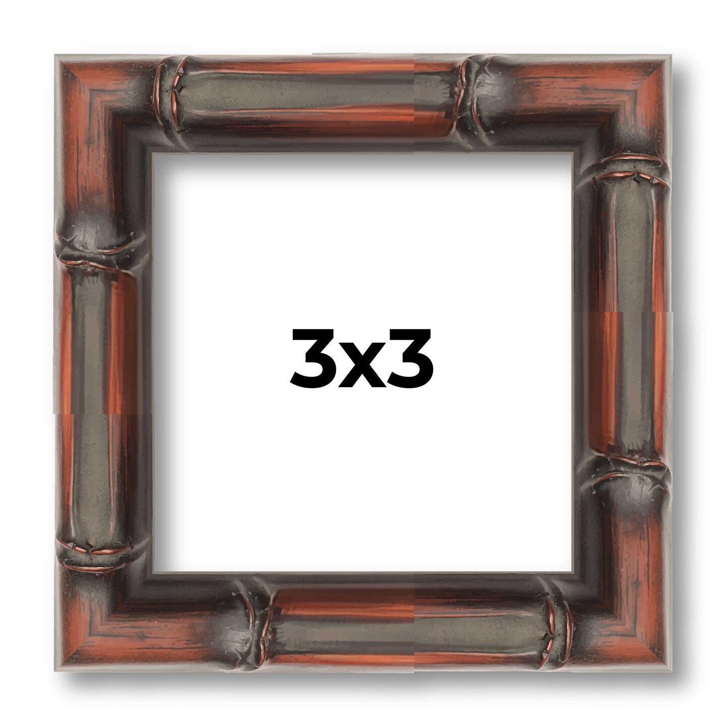 3x3 Bamboo Picture Frame with UV-Resistant Acrylic & Acid Free Backing, Available in 4 Finishes - Brown, Black, Gold, and Natural