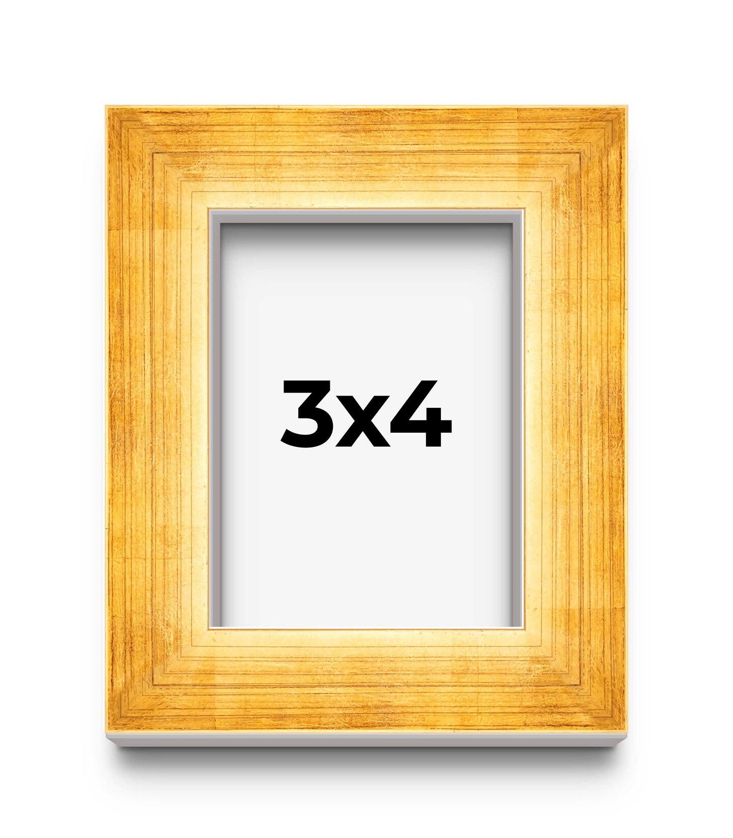 Photo Size Minimalist Shadow Box Gold Picture Frame - UV Acrylic, Backing, Hanging Hardware