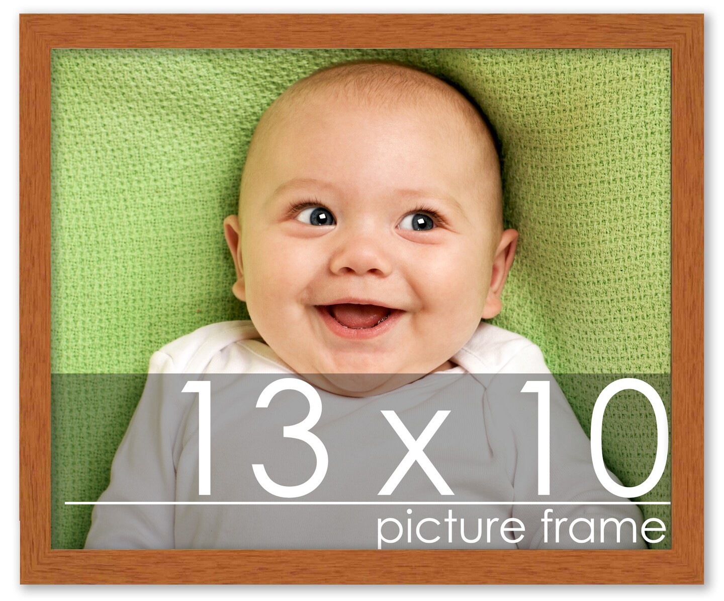 Photo Size Modernist Brown Picture Frame - UV Acrylic, Foam Board Backing, Hanging Hardware