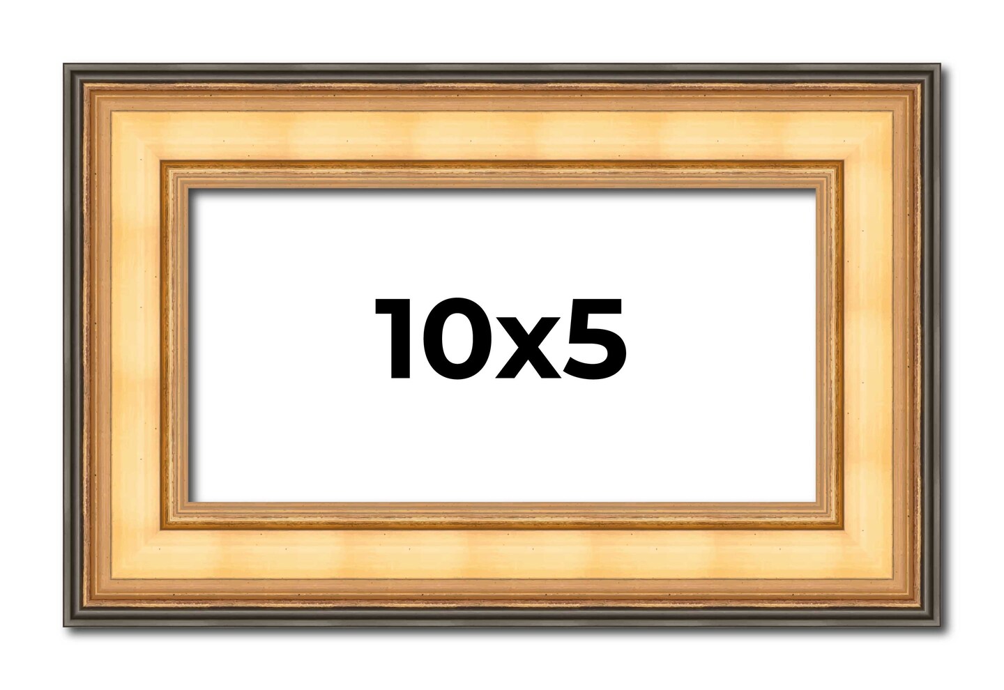 Panoramic Traditional Gold Picture Frame - UV Acrylic, Foam Board Backing, Hanging Hardware