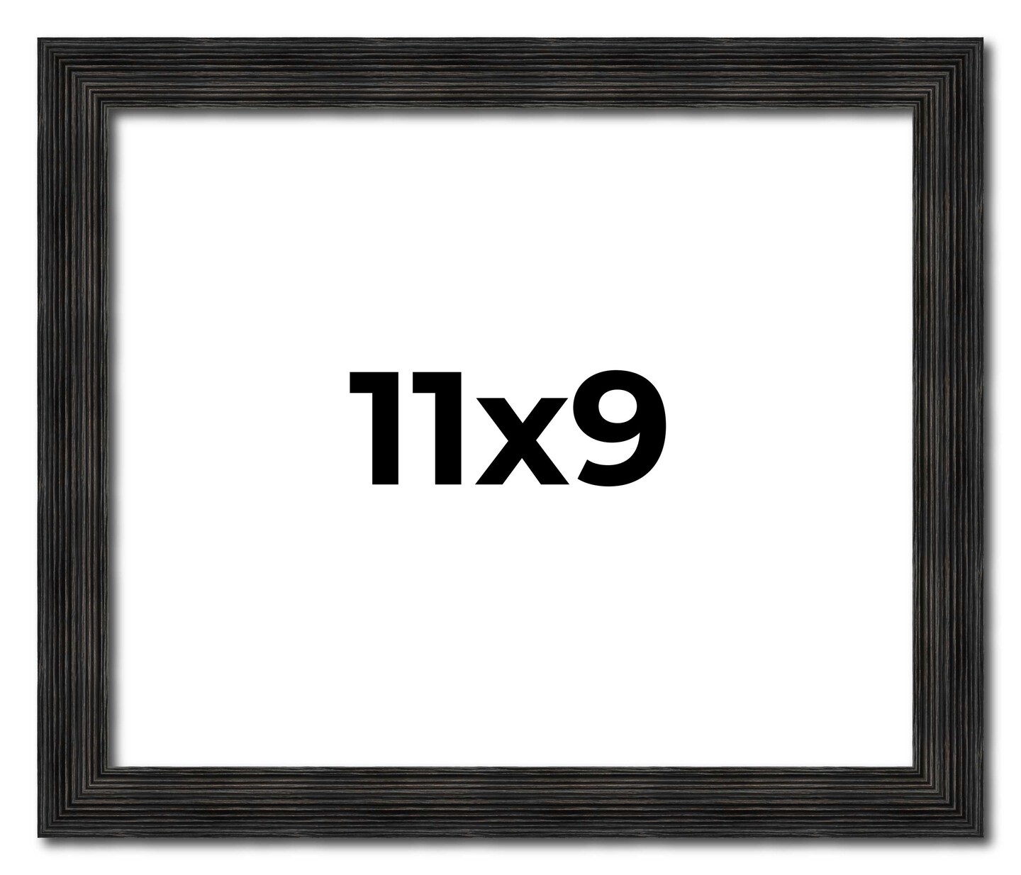 11x9 Thin Barnwood Picture Frame with UV-Resistant Acrylic &#x26; Acid Free Backing, Available in 2 Paint Finishes - Grey and Black