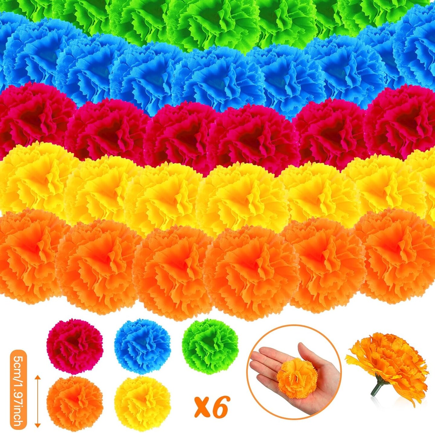 Day of The Dead Decorations Artificial Marigold Flower Garlands Mexican Party