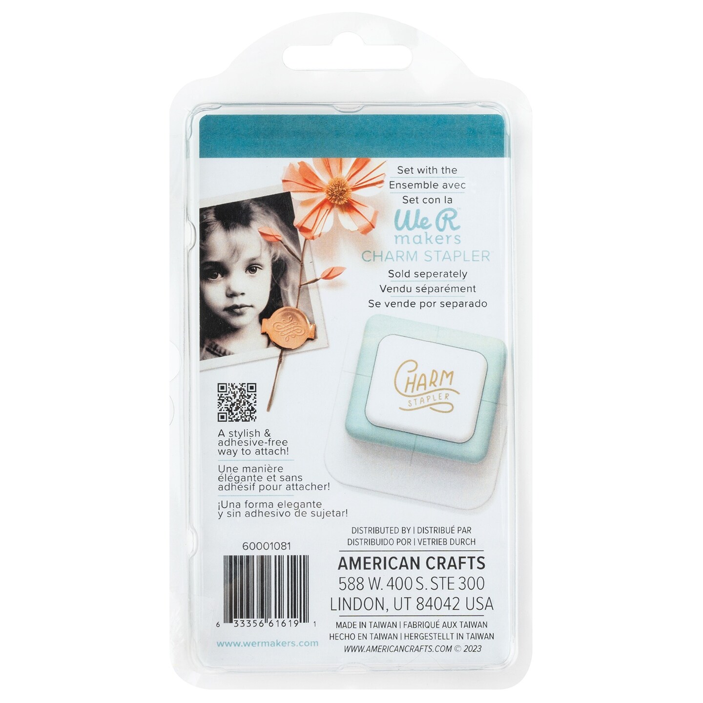 We R Charm Stapler Charm 12/Pkg-Copper Hexagon With Knot Emboss