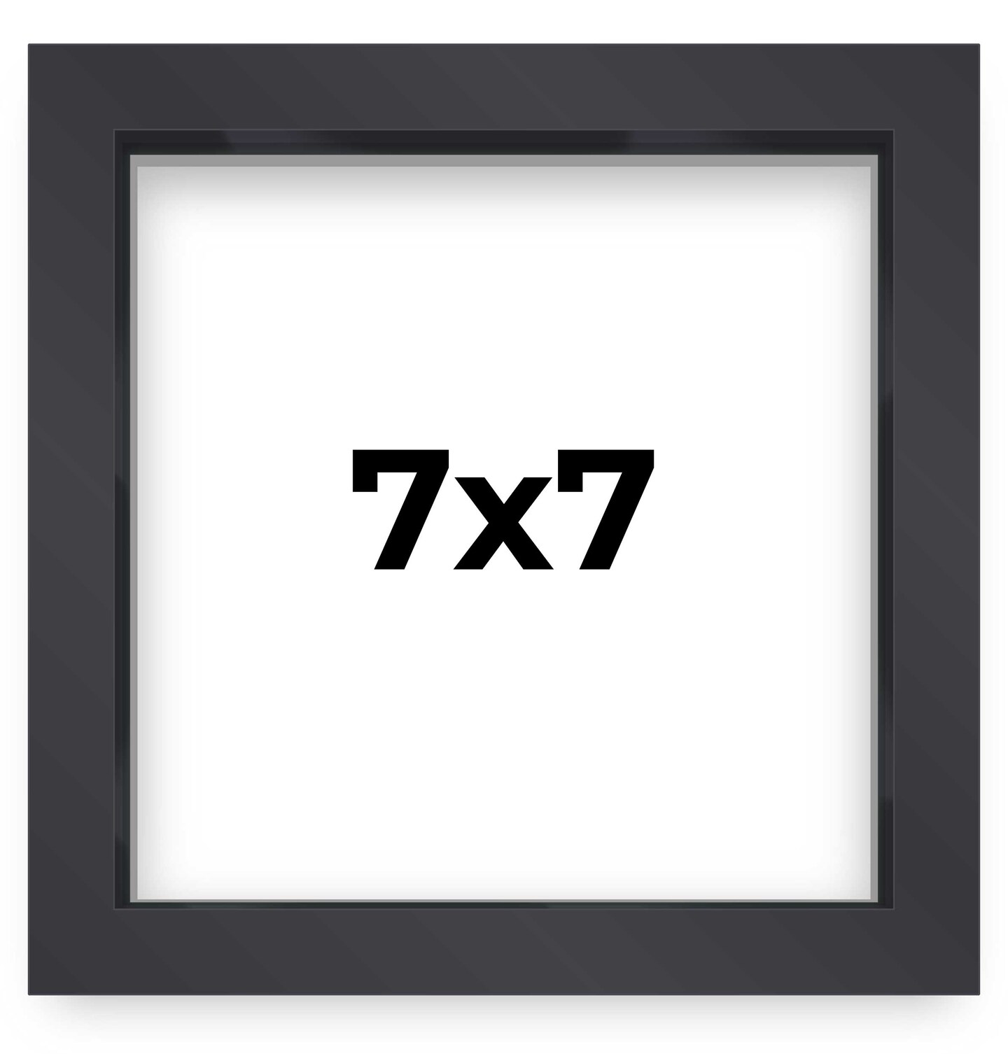 Square Shadow Box 3/4" Depth Black Picture Frame - UV Acrylic, Backing, Hanging Hardware