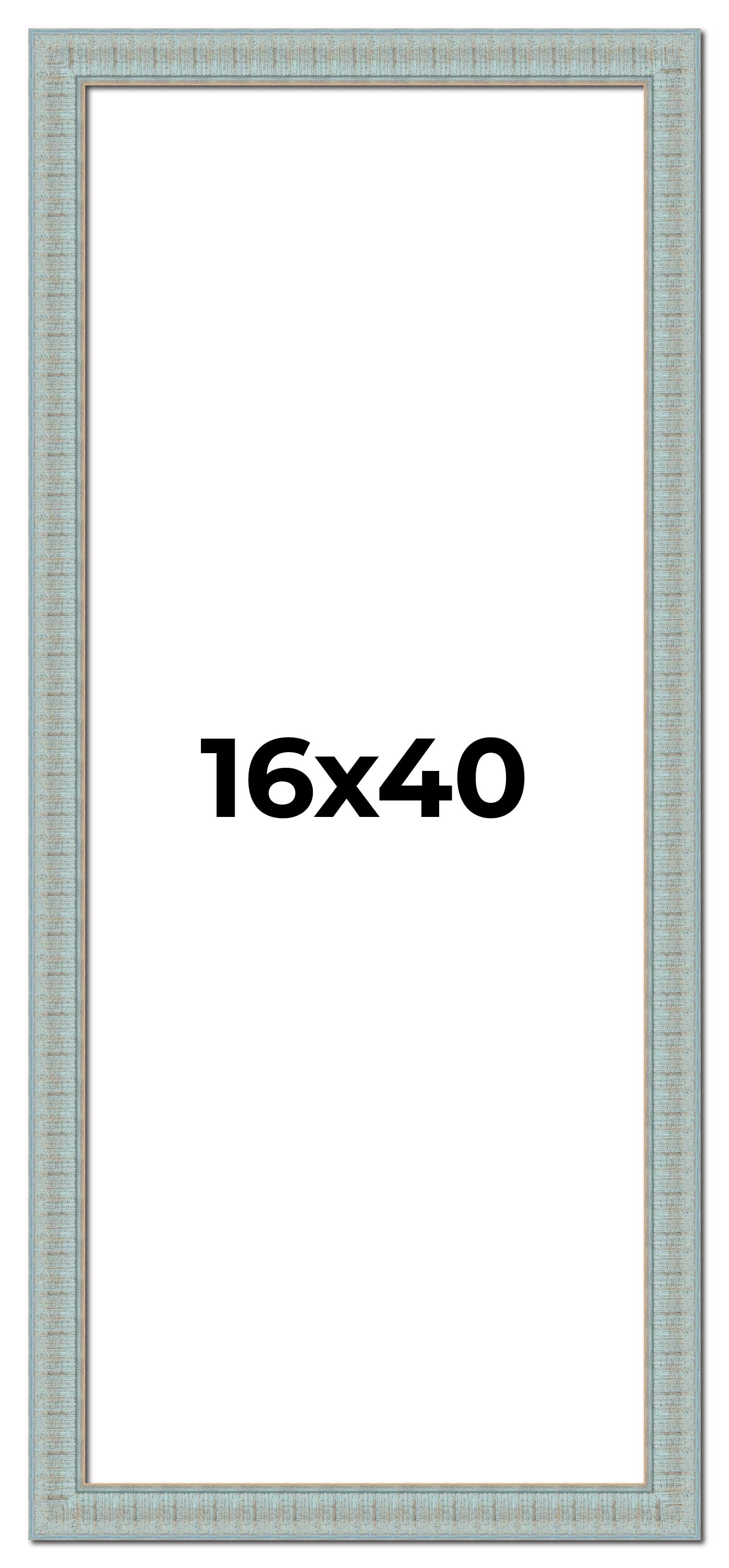 Panoramic Refined Blue Picture Frame - UV Acrylic, Foam Board Backing, Hanging Hardware