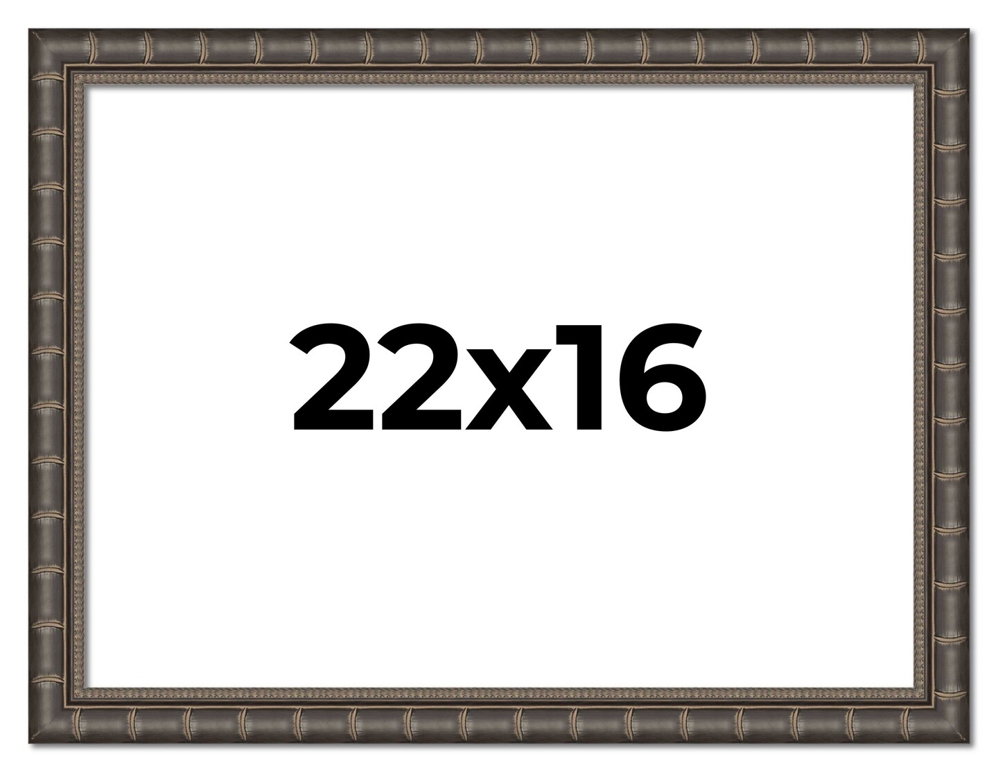 22x16 Modern Bamboo Picture Frame with UV-Resistant Acrylic &#x26; Acid Free Backing, Available in  5 Finishes - Gold, Silver, Brown, Black, and Natural