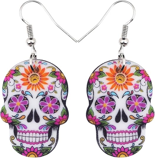 Cute Halloween Sugar Skull Earrings