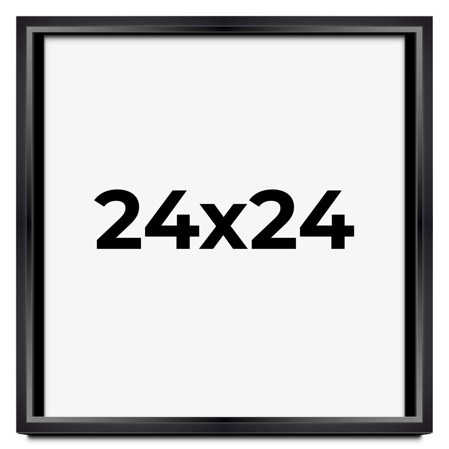 Square Minimalist Shadow Box Black Picture Frame - UV Acrylic, Backing, Hanging Hardware