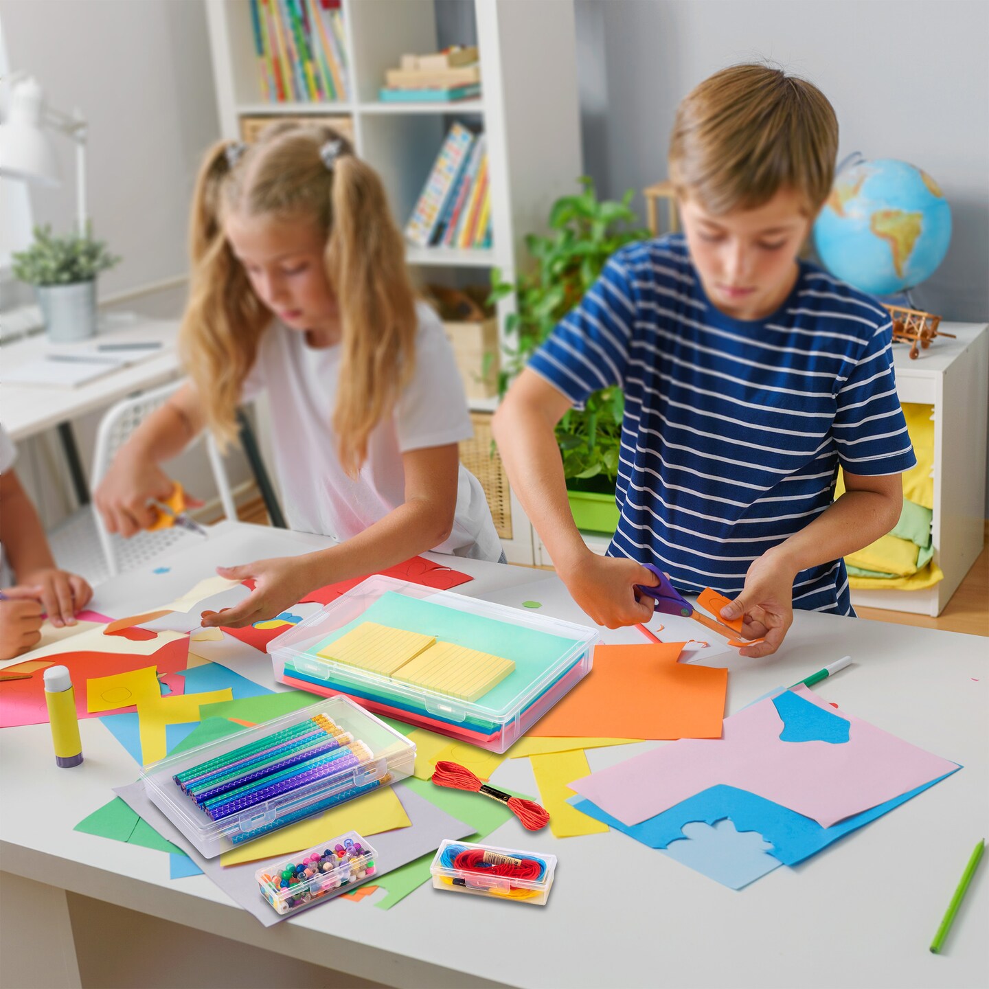 Sorbus 4 Piece Stackable Document & Paper Storage Box Set - Multipurpose for Letter, Check, Small office tools - Perfect for Office, Craft Supplies & More!