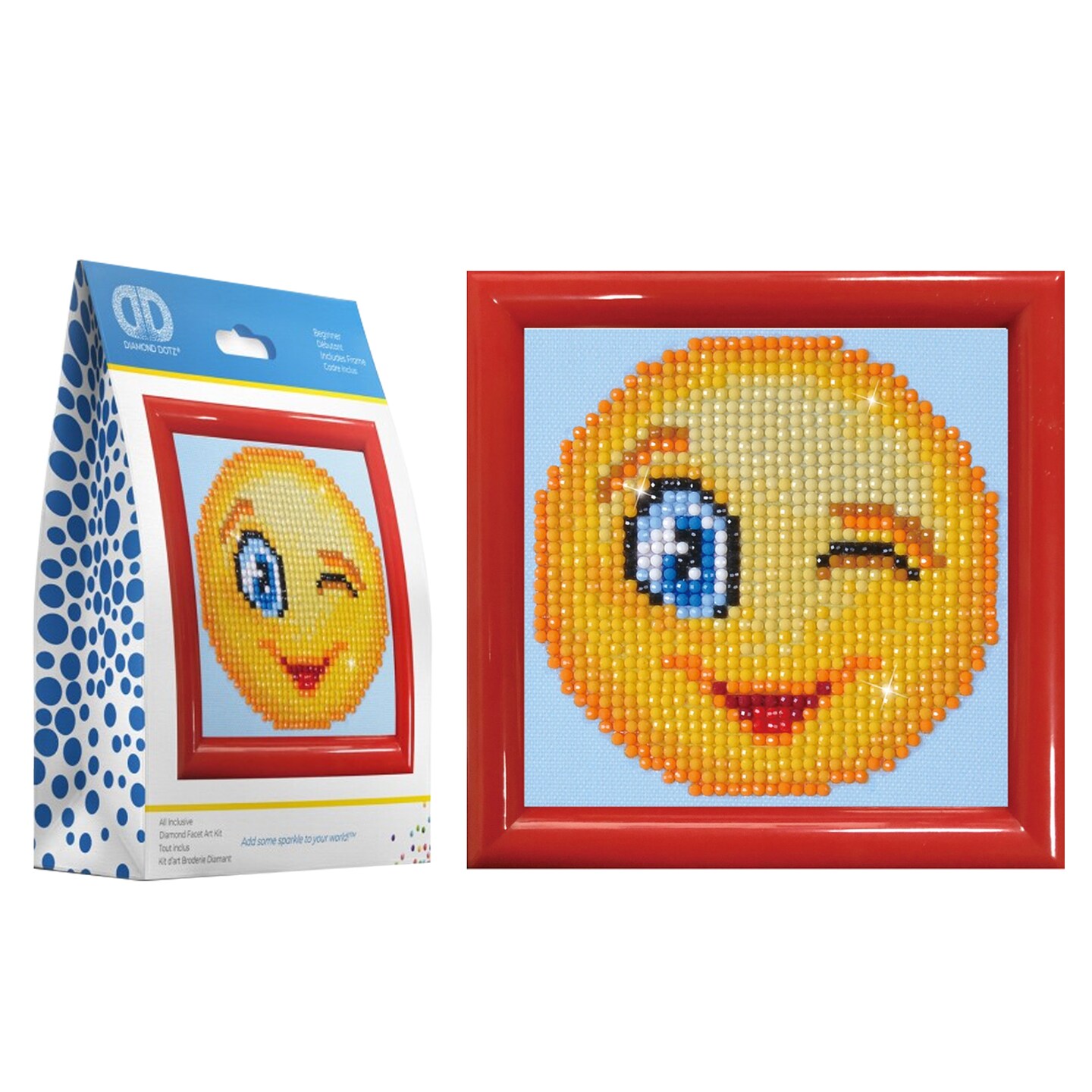 Diamond Dotz Wink Wink Kit with Frame Emoji Diamond Painting Kits for Adults - Diamond Art Kits a Relaxing Creative Craft Kit with Dotz Gems 3.5x3.5