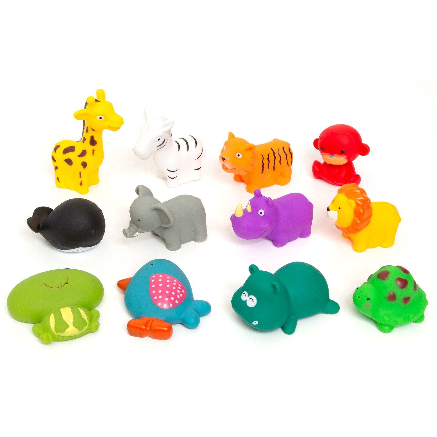 Boley: Bath Toy Bucket: Animals - 12pc Playset - Cartoon Animal-Themed Water Toys, Convenient Storage Bucket, Mold-Free Construction, Kids Ages 3+