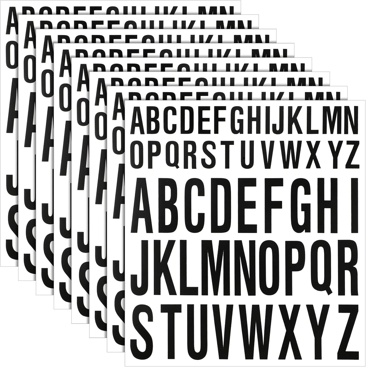 8 Sheet Letter Stickers Vinyl Alphabet Stickers (Black) 2 x 1 x 0.01 inches