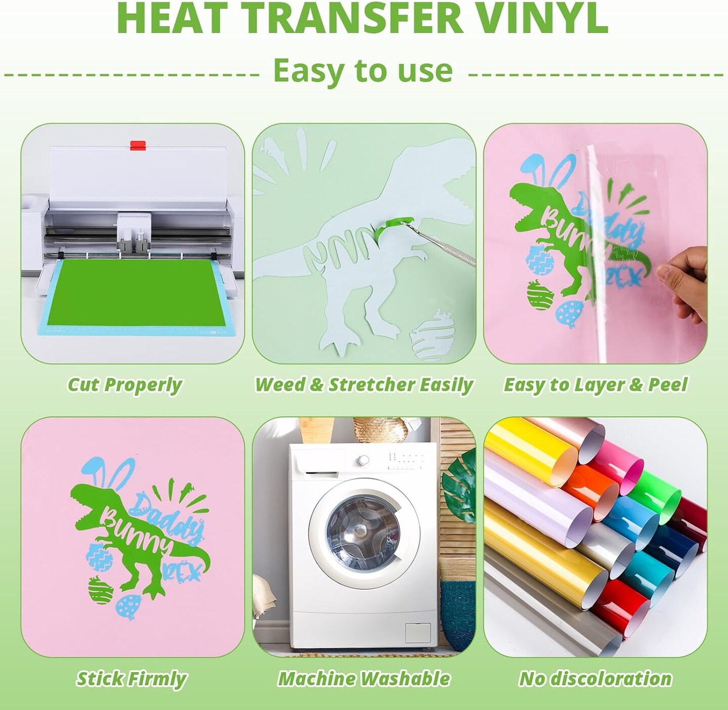 42 Pack Iron on Vinyl HTV Vinyl Sheets 30 Assorted Colors with 2 Teflon Sheets-12&#x22; x 10&#x22;