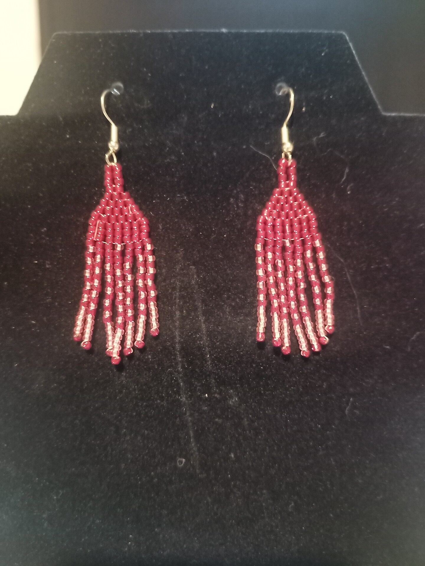 Scarlet Blush Dangle Dot Earrings Native American Beadwork | MakerPlace by  Michaels