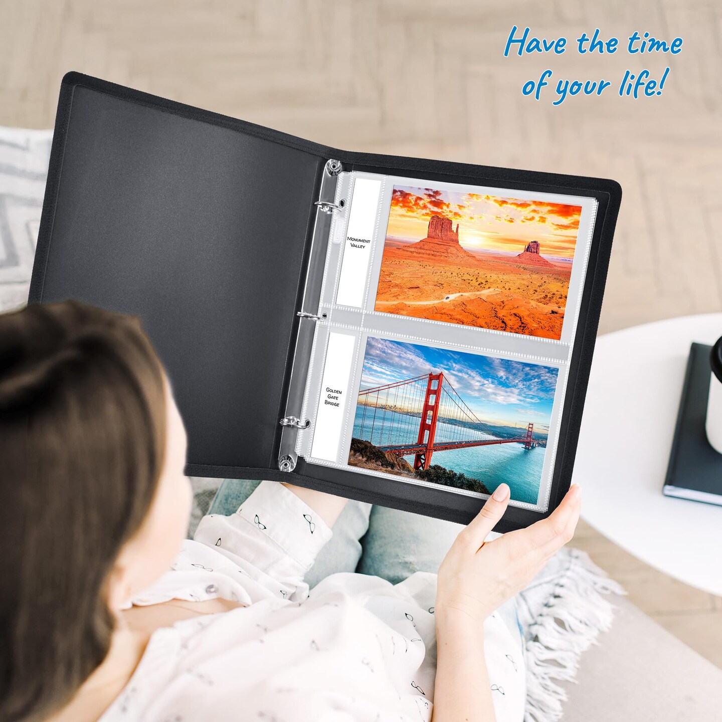 5x7 Photo Sleeves for 3-Ring Binder, (25 Pack) for 100 Pictures, Each Sheet Holds Four 5 x 7 Pictures or Postcards, Acid-Free Poly Plastic Photo Album Refill Pages