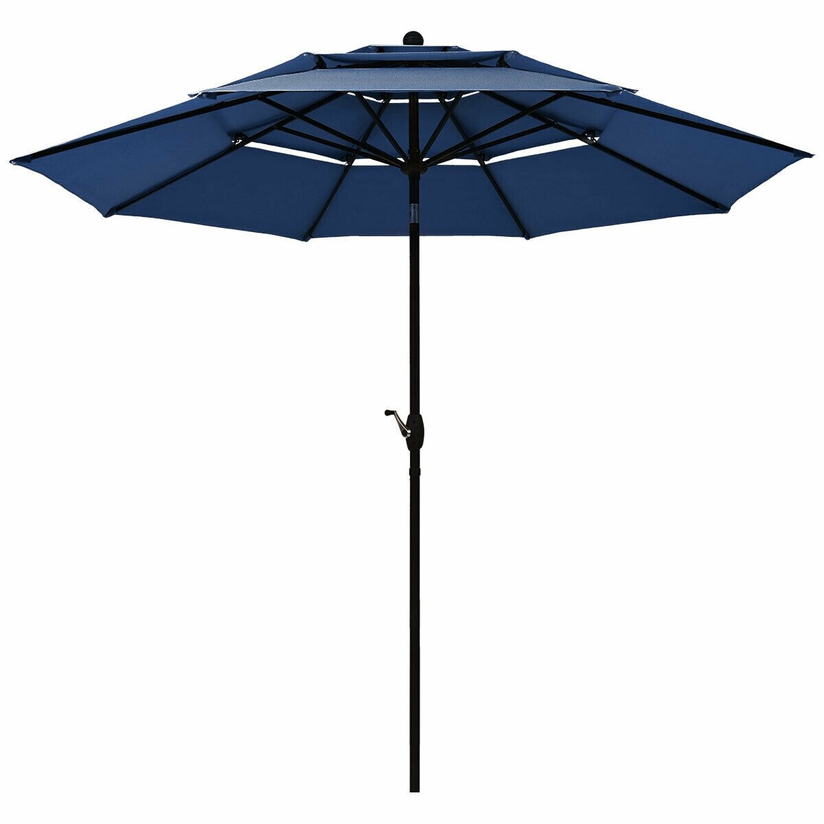 Aluminum Polyester Patio Umbrella 10ft with Auto-Tilt and Air Vent