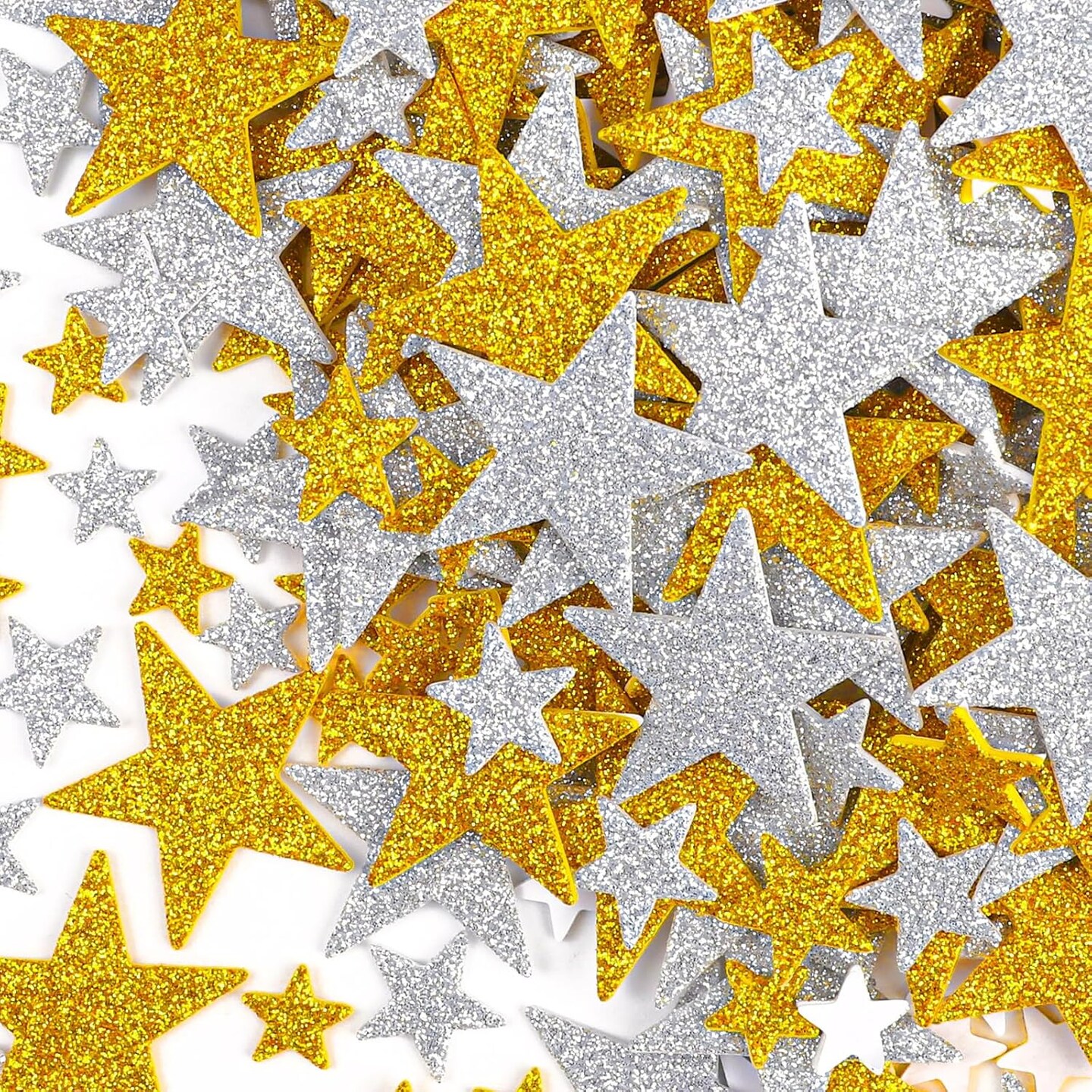 904pcs Star Stickers, Gold and Silver Glitter Foam Self Adhesive Star Stickers, Used for Kid Scrapbook and Posters Crafts and Home Decorations
