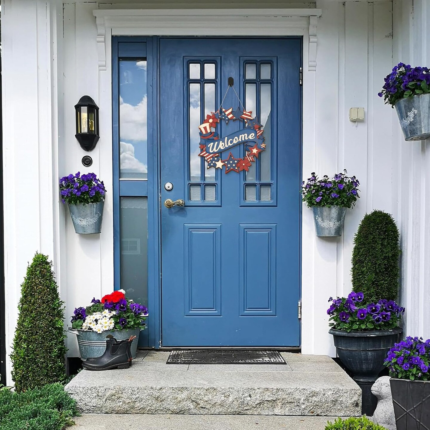 4th of July Wood Crafts to Paint for Kids Adults, 3 Sets Paintable Unfinished Wooden Patriotic Ornaments for Craft, Memorial Veterans Day DIY Cutouts Wreath for Painting Door Decorations (Star)