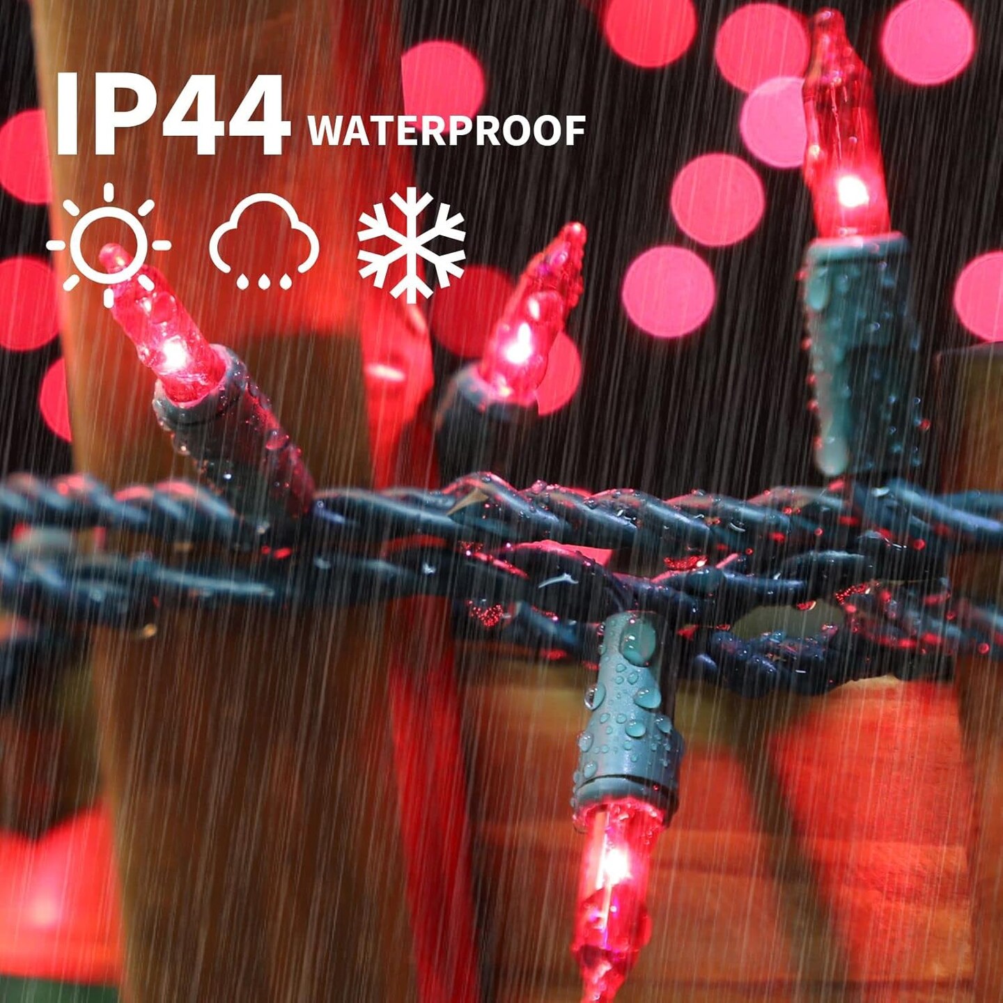 Super-Bright Extendable Pink Christmas Lights Decoration 100Lights 19.6ft UL Certified Mini Bulb String Lights Set for Outdoor Christmas Tree