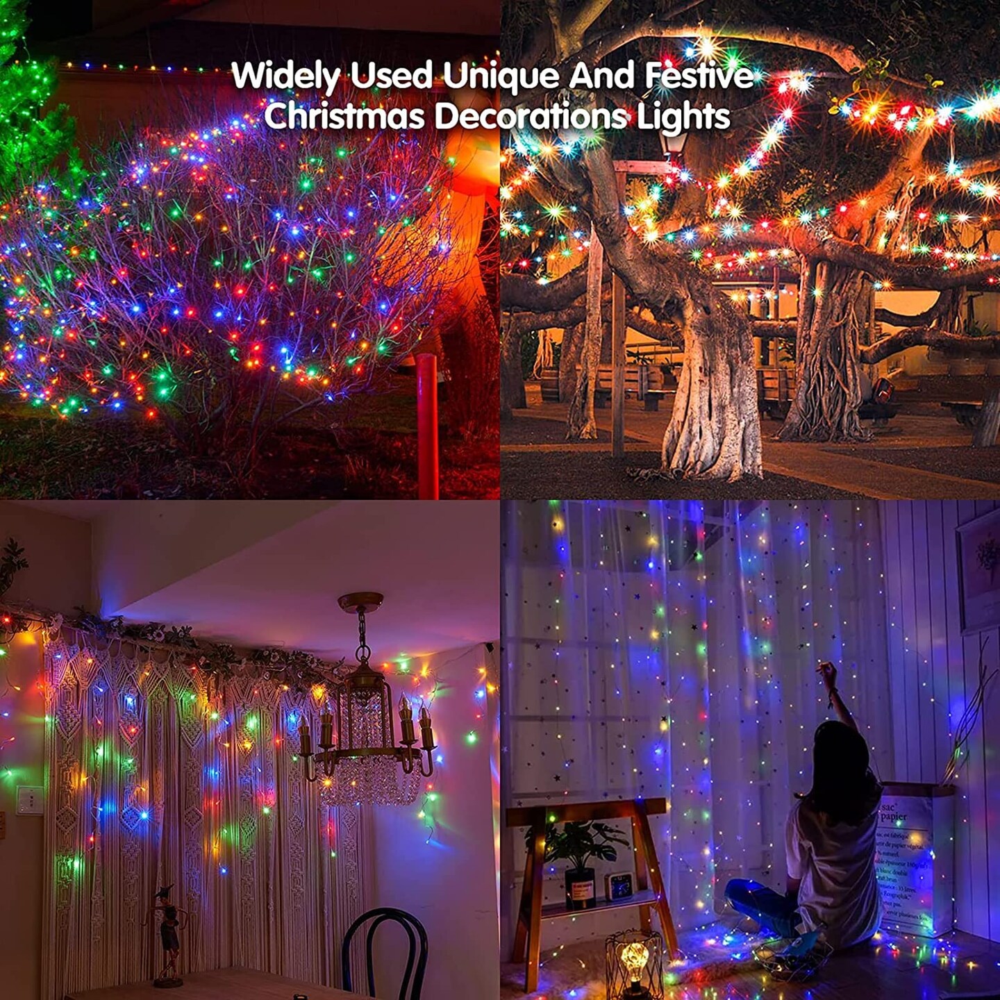 Led Christmas Lights Outdoor Christmas Decorations Hanging Light 400LED 8 Modes 75 Drops, Waterproof Outdoor Indoor Fairy Christmas Lights for Party, Holiday, Wedding Decorations (Multicolor)