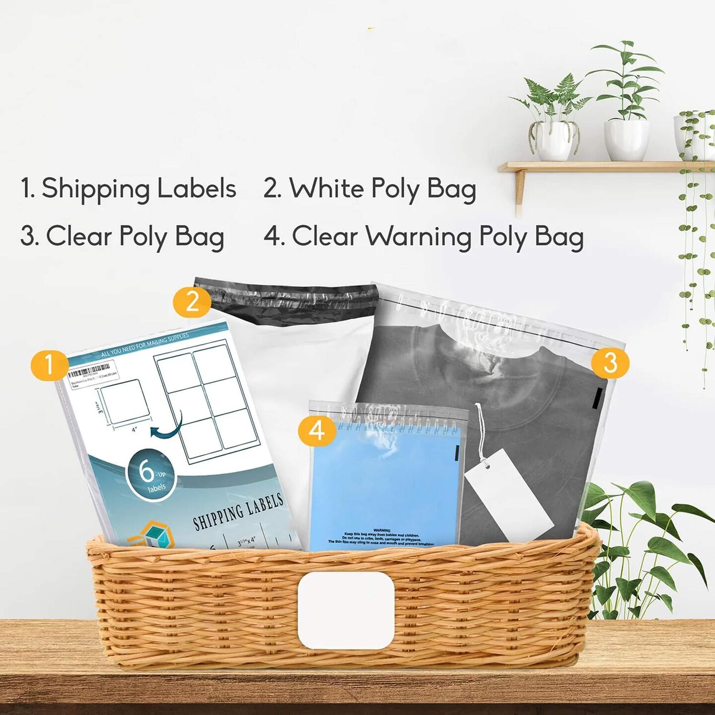 Clear Self Seal Poly Bags Lightweight Mailing 10x13 Inch 50 Count