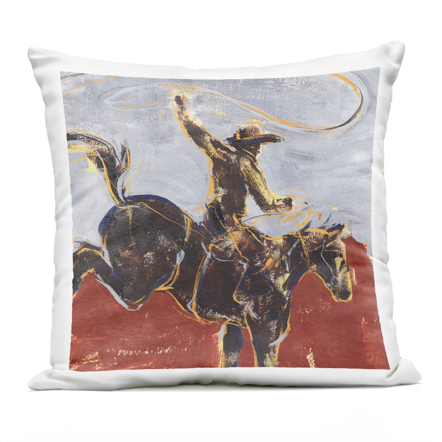 Stupell Industries Abstract Rodeo Cowboy Outdoor Printed Pillow, design ...