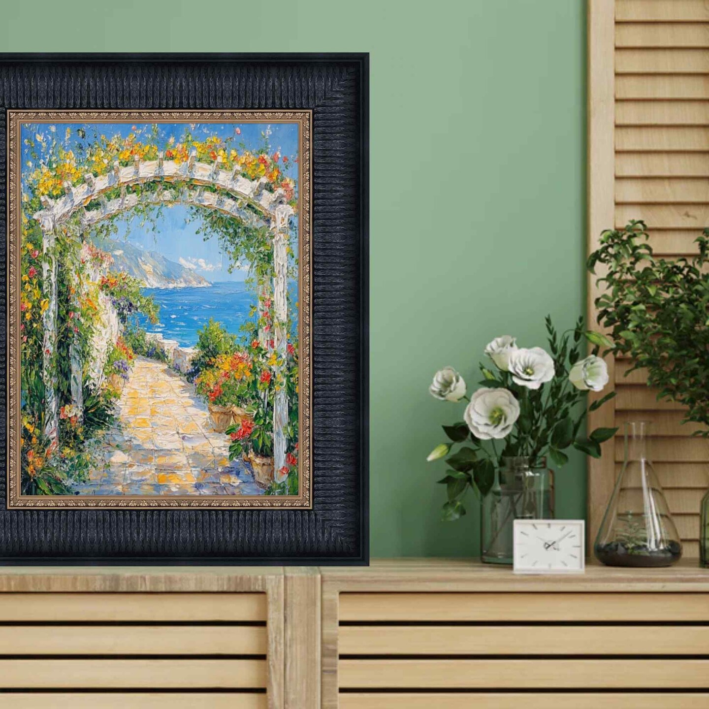 Wide Venetian Black With Gold Luxury Picture Frame 36x48 frame