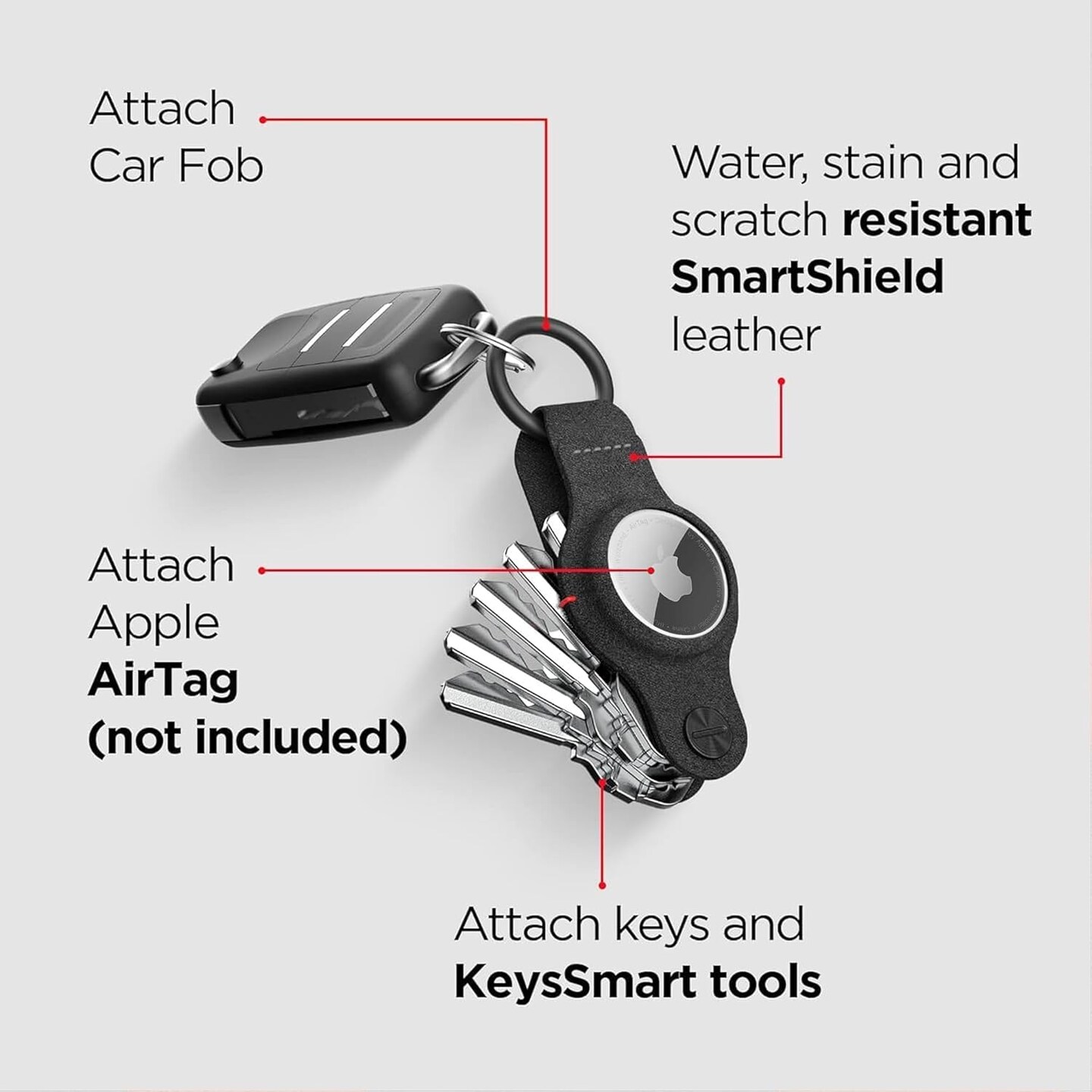 AirTag Keychain Holder – Compatible with Apple AirTag, Key Organizer Keychain for Keys and Accessories