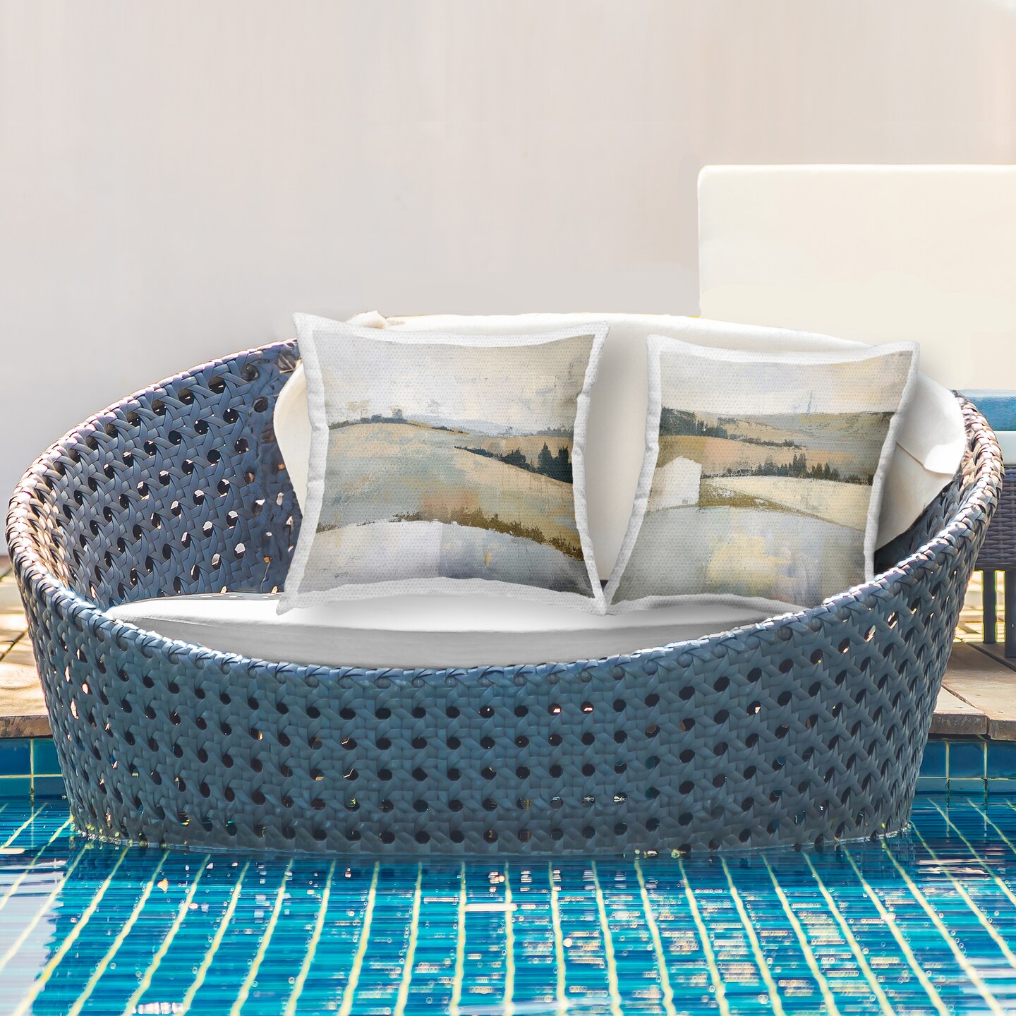 Stupell Industries Country Hills Abstraction 2 Piece Outdoor Printed Pillow Set, design by Elara Yasna, 18 x 7 x 18