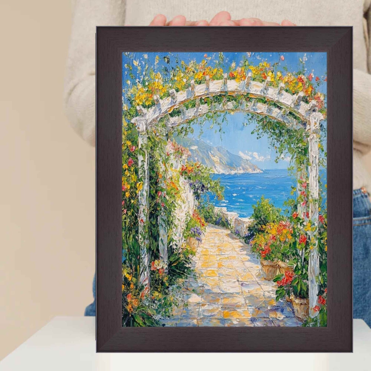 Flat Coffee Bean Wood Grain Picture Frame 11x16 frame