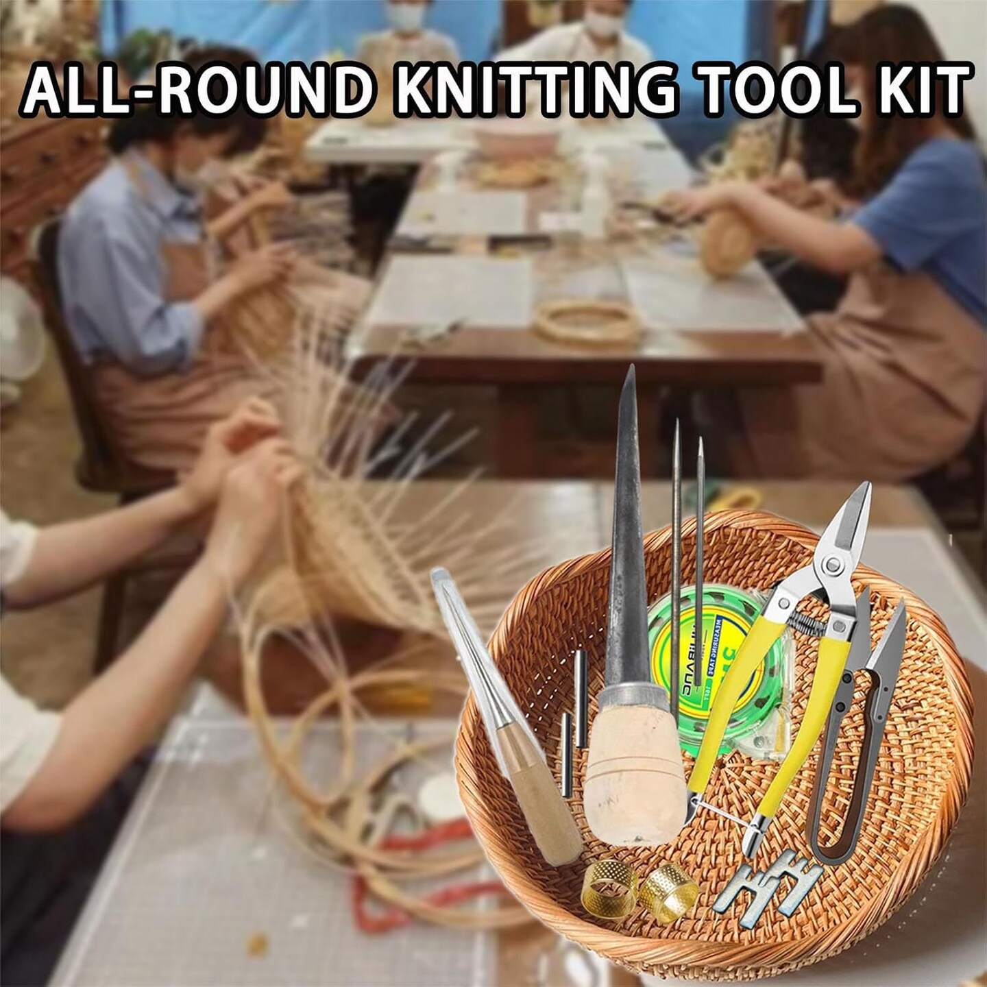 Basket Weaving Tools kit, 20 Pcs Basket Weaving Supplies with User-Friendly Design, Basket Making Supplies for DIY Handcraft and Pine Needle Basket Weaving