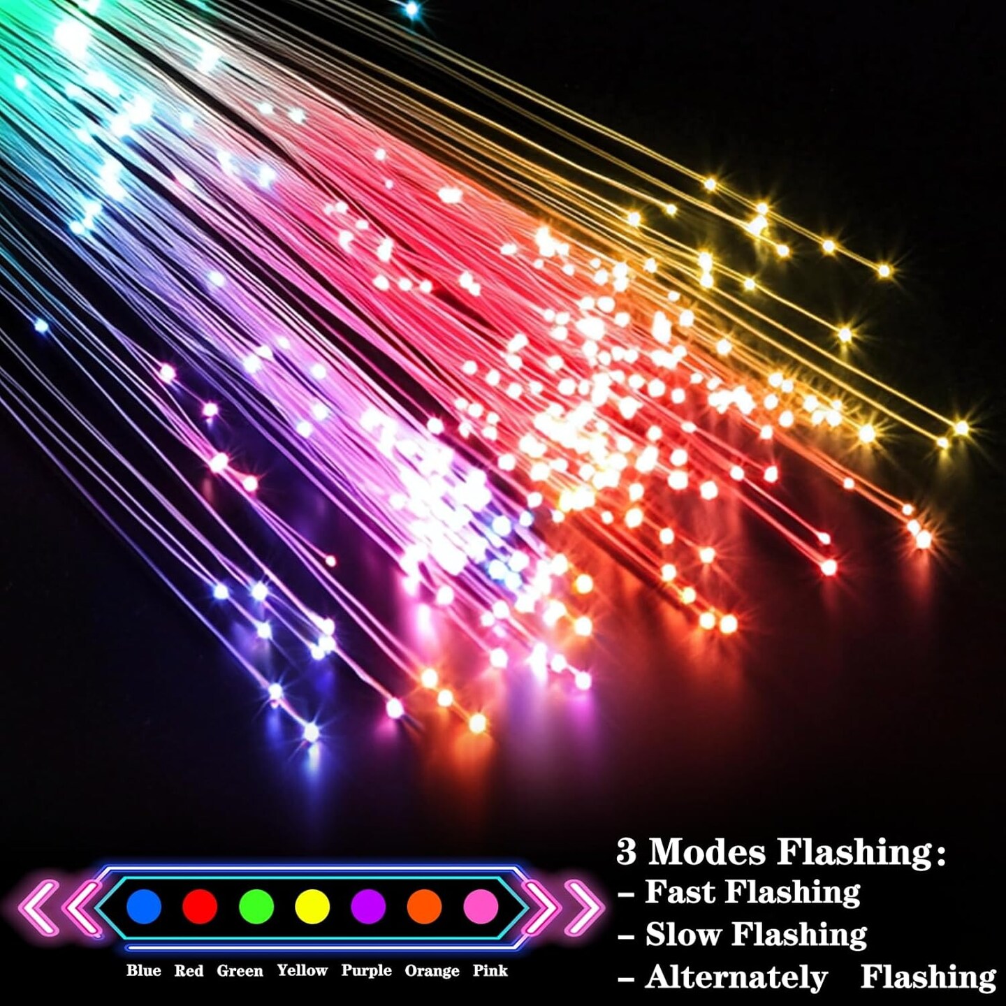 32 Pcs Colorful Glow Fiber Wands,Toys Glow Sticks Bulk Party Pack for Kids Adults,Glow in the Dark Party Supplies for Graduation, Wedding, Birthday,Classroom,Concert,Patriotic 4th of July Party Favors