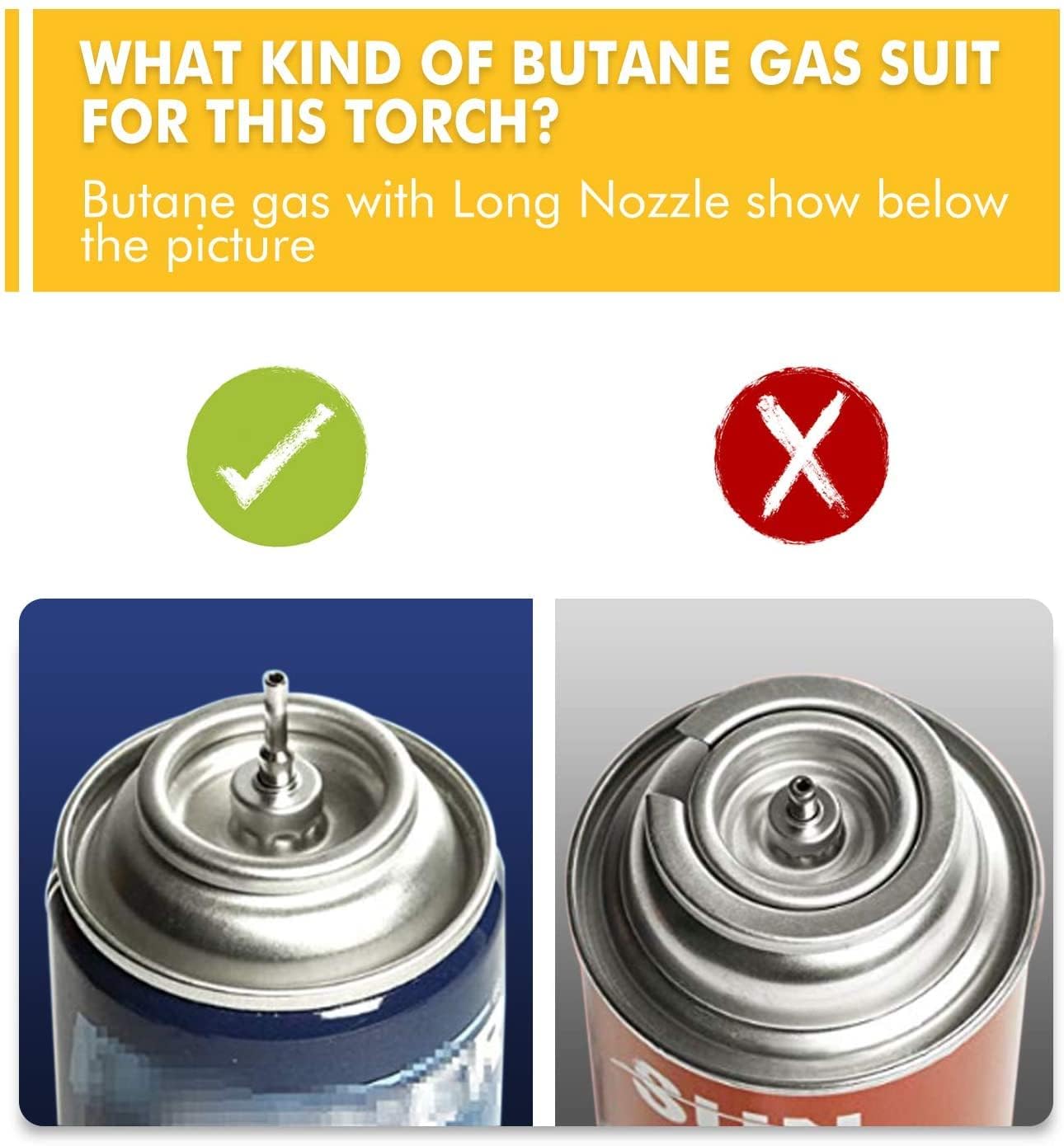 Butane Torch, Kitchen Torch Cooking Torch with Safety Lock &#x26; Adjustable Flame for Cooking, BBQ, Baking, Brulee, Creme, DIY Soldering(Butane Not Included)