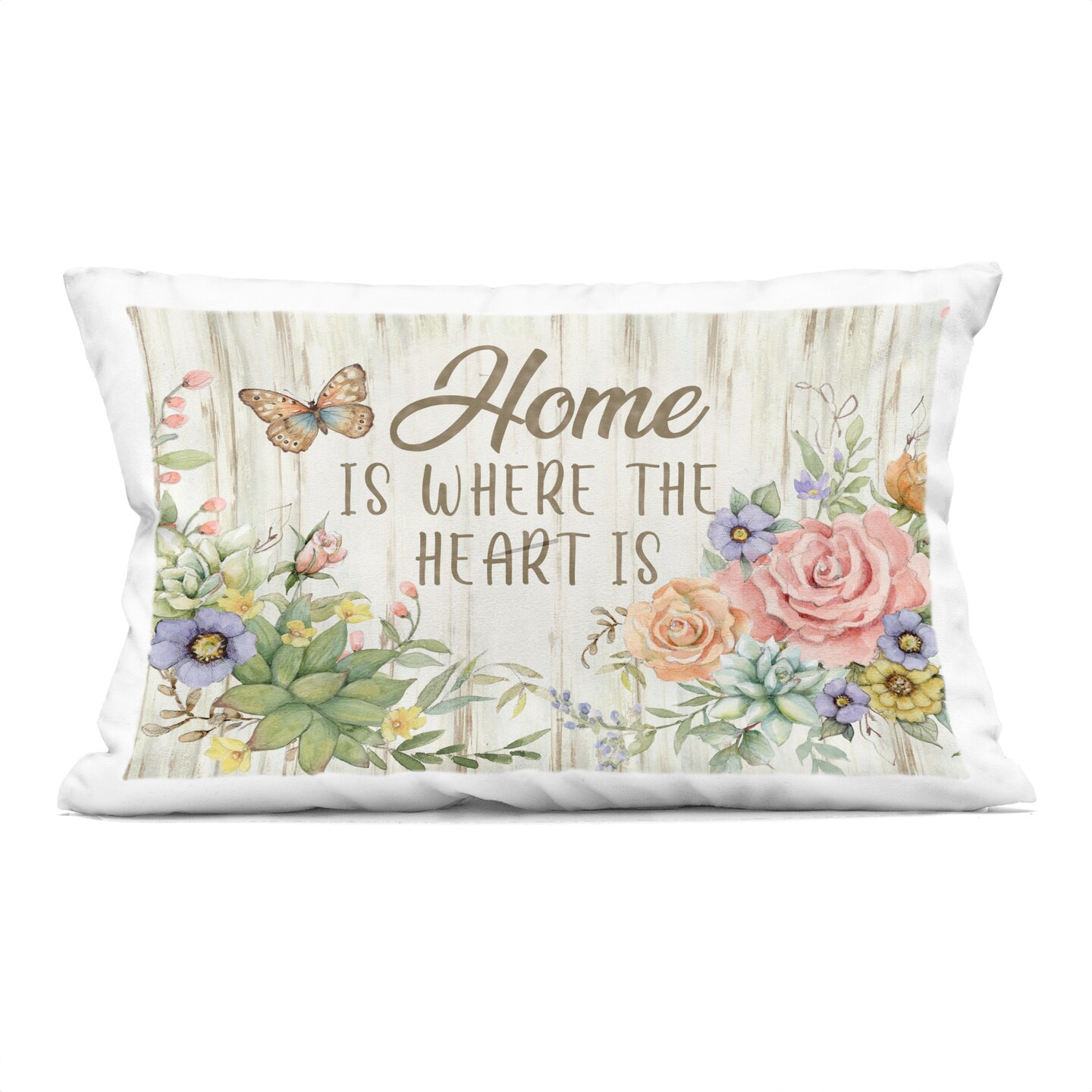 Stupell Industries Rose Succulent Where Heart Is Decorative Printed Throw  Pillow, design by Susan Winget, 14 x 7 x 20 | Michaels