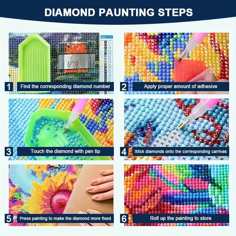 4th of July Diamond Painting Kit Fireworks Diamond Painting American Flag Diamond Art 5D Diamond Painting