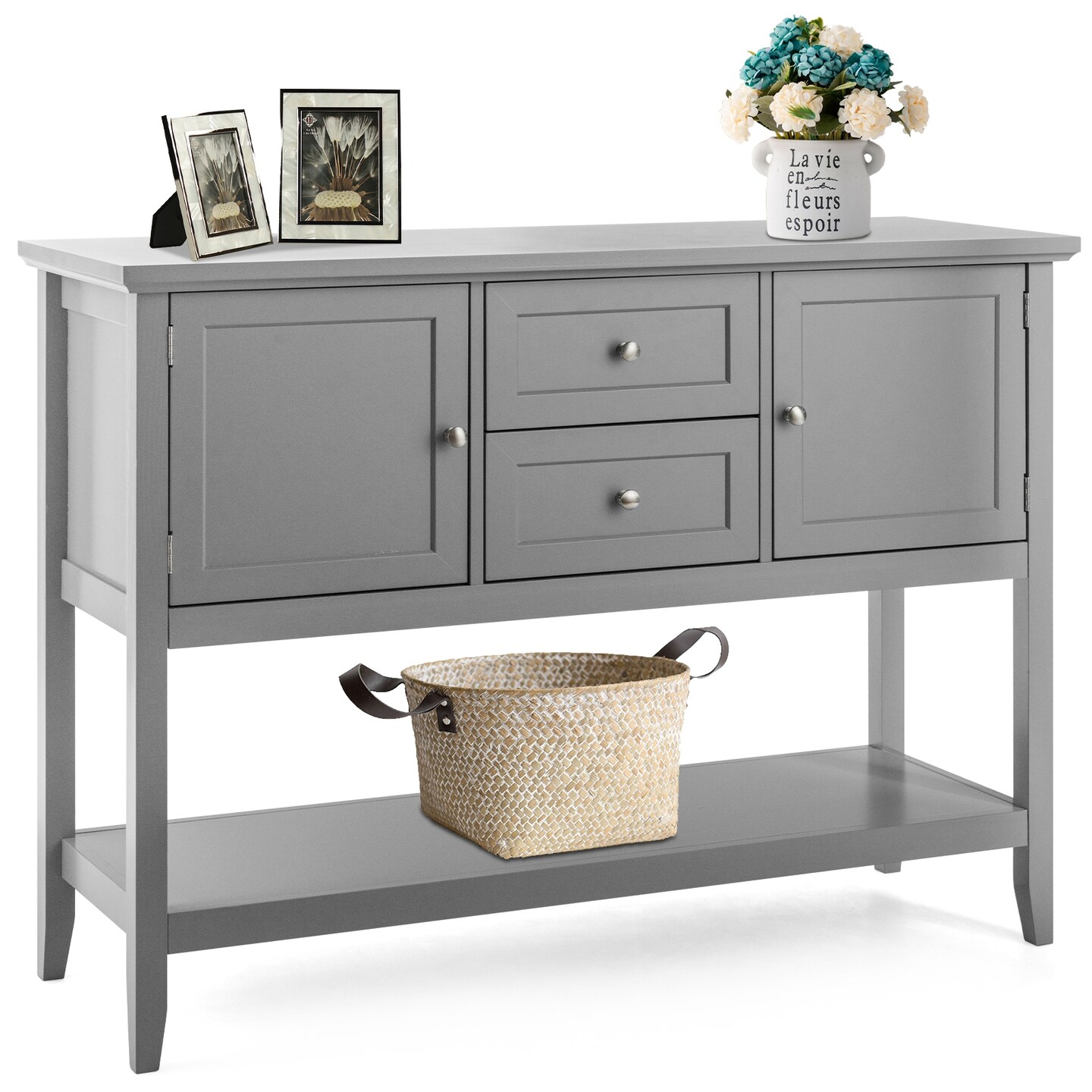 Storage Console Table with Drawers for Entryway or Living Room