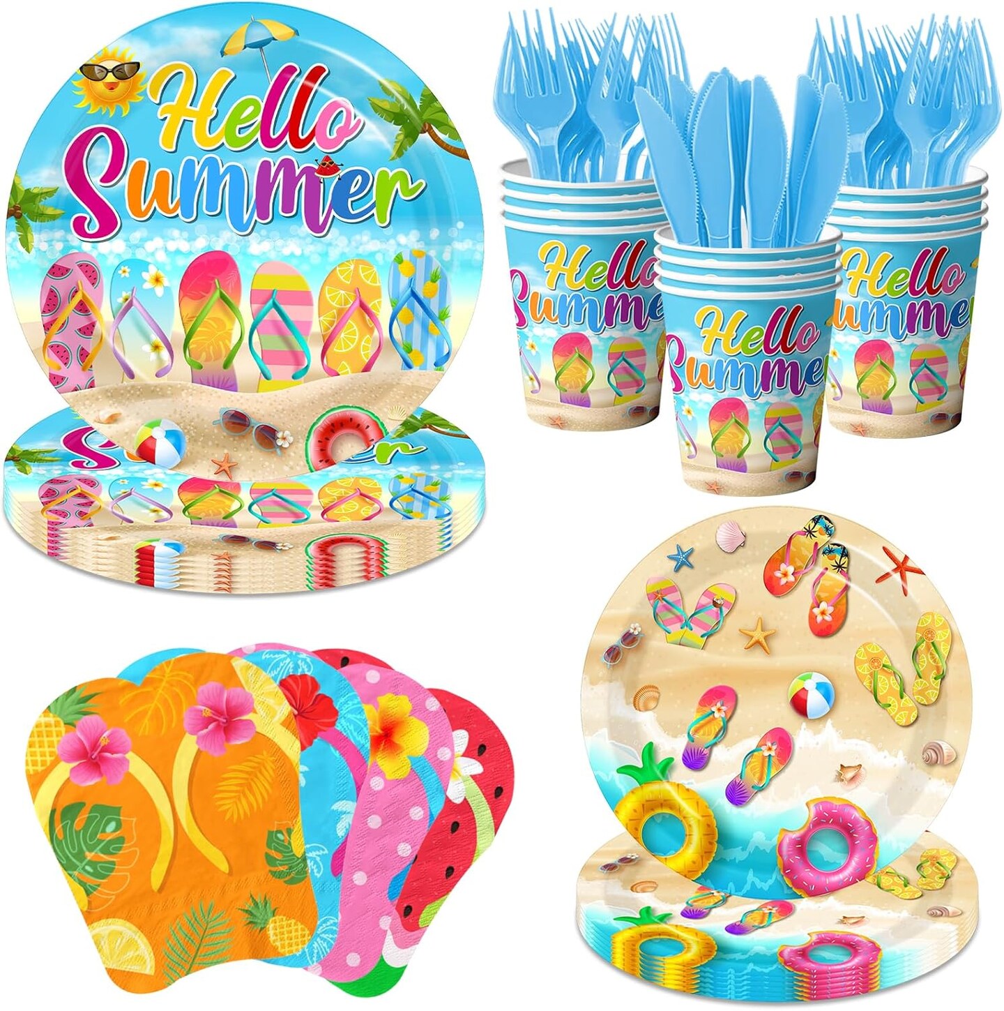 Beach Plates and Napkins Sets Beach Party Supplies