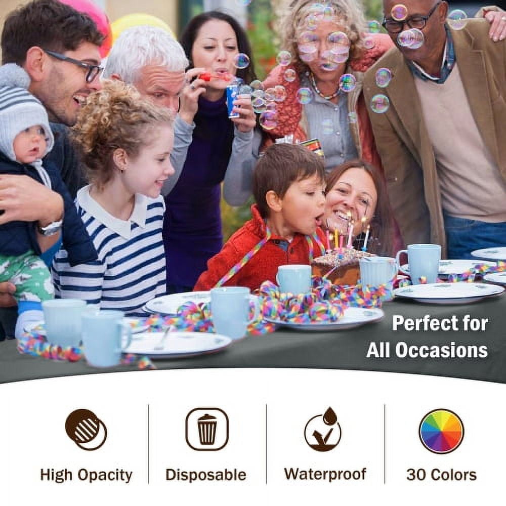 Exquisite 12-Pack Premium Plastic Tablecloth 54in. x 108in. Rectangle Plastic Table Cover