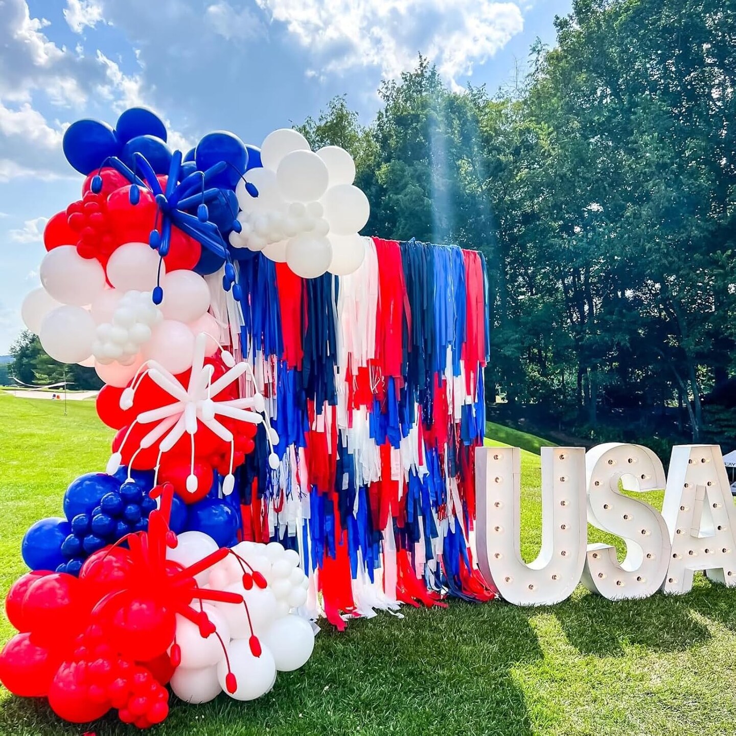 50-Piece Red, White & Blue Balloon Set – 12-Inch Confetti Latex Balloons for 4th of July, Patriotic, Nautical, Baseball, Birthday & Graduation Parties