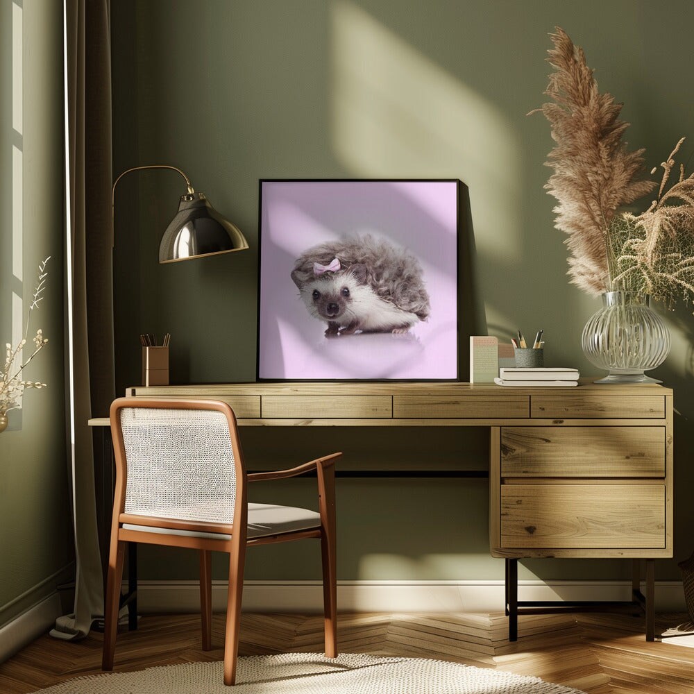 Curvy Hedgehog Square Canvas Art | Modern Home Wall Decor 24x24 Canvas - Corporate Office Art