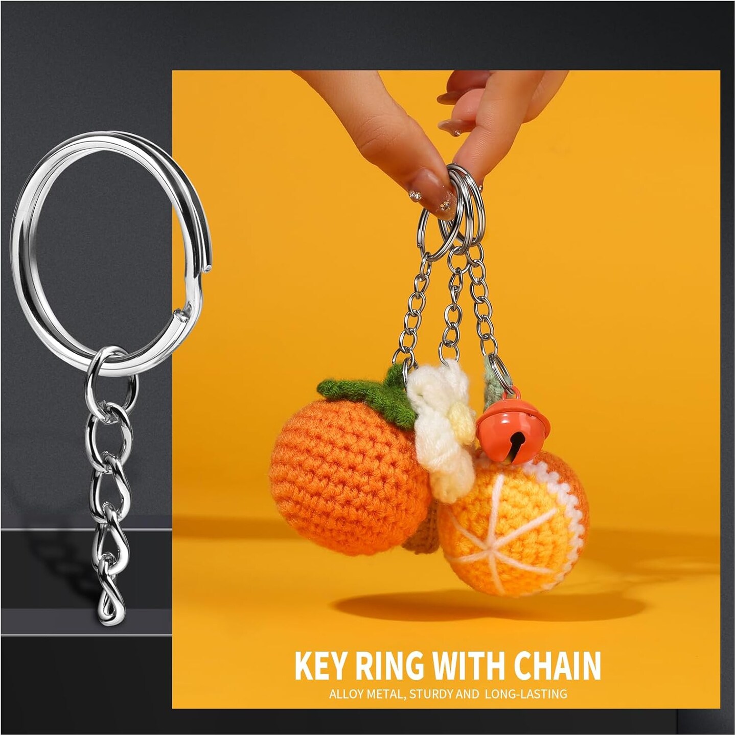 145PCS Key Chain Rings and Lobster Claw Clasps, Keychain Accessories, Bulk Lanyard Clips for Crafts