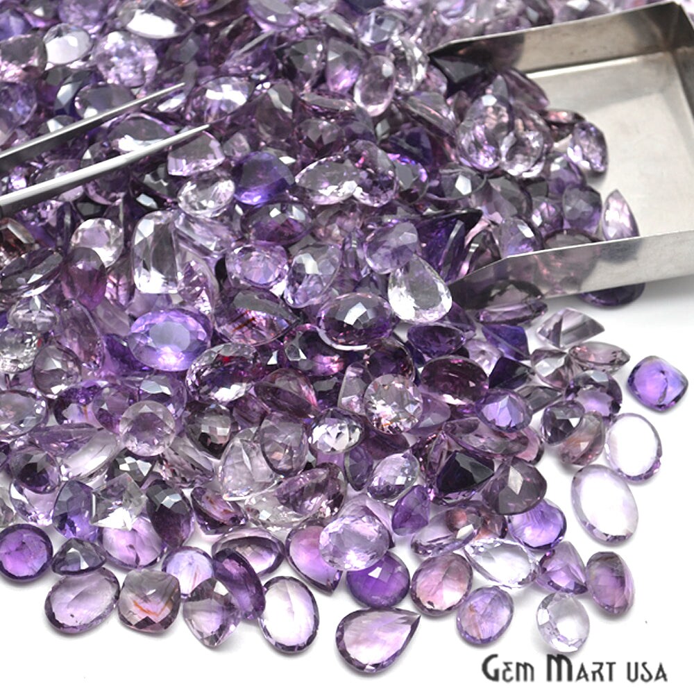Amethyst Gemstone, 100% Natural Faceted Loose Gems, February Birthstone, 10-20mm, 100 Carats