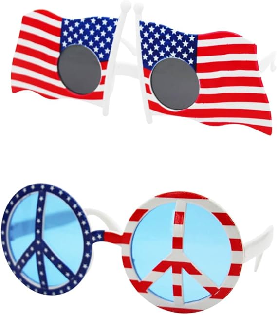 6-Pack American Flag Sunglasses, USA Patriotic Party Glasses for 4th of July, Independence Day, Holiday Parties, and Photo Booth Props