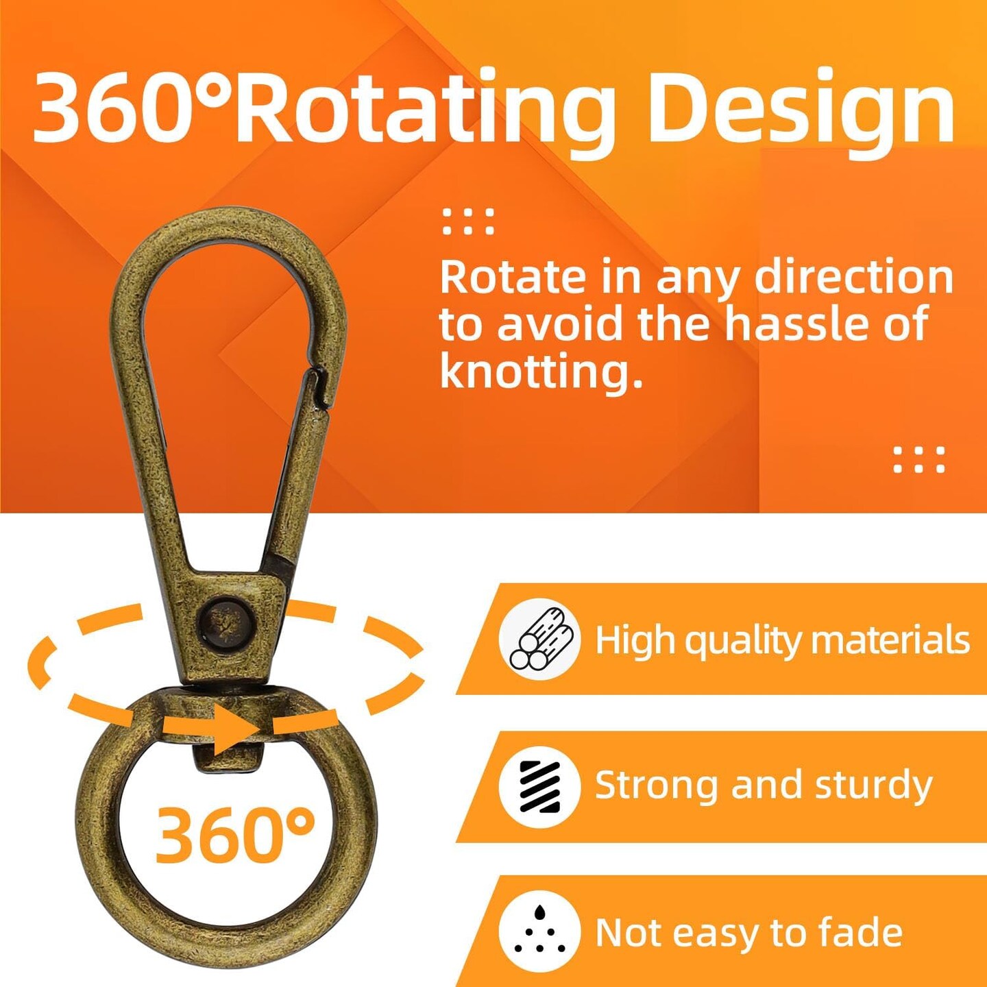 100PCS Swivel Clasps Lanyard Snap Hooks with Key Rings, Keychain Hook, 50 Pcs Large and Small Swivel Hooks with 50 Key Rings for DIY Crafts, Lanyard Making(Bronze)