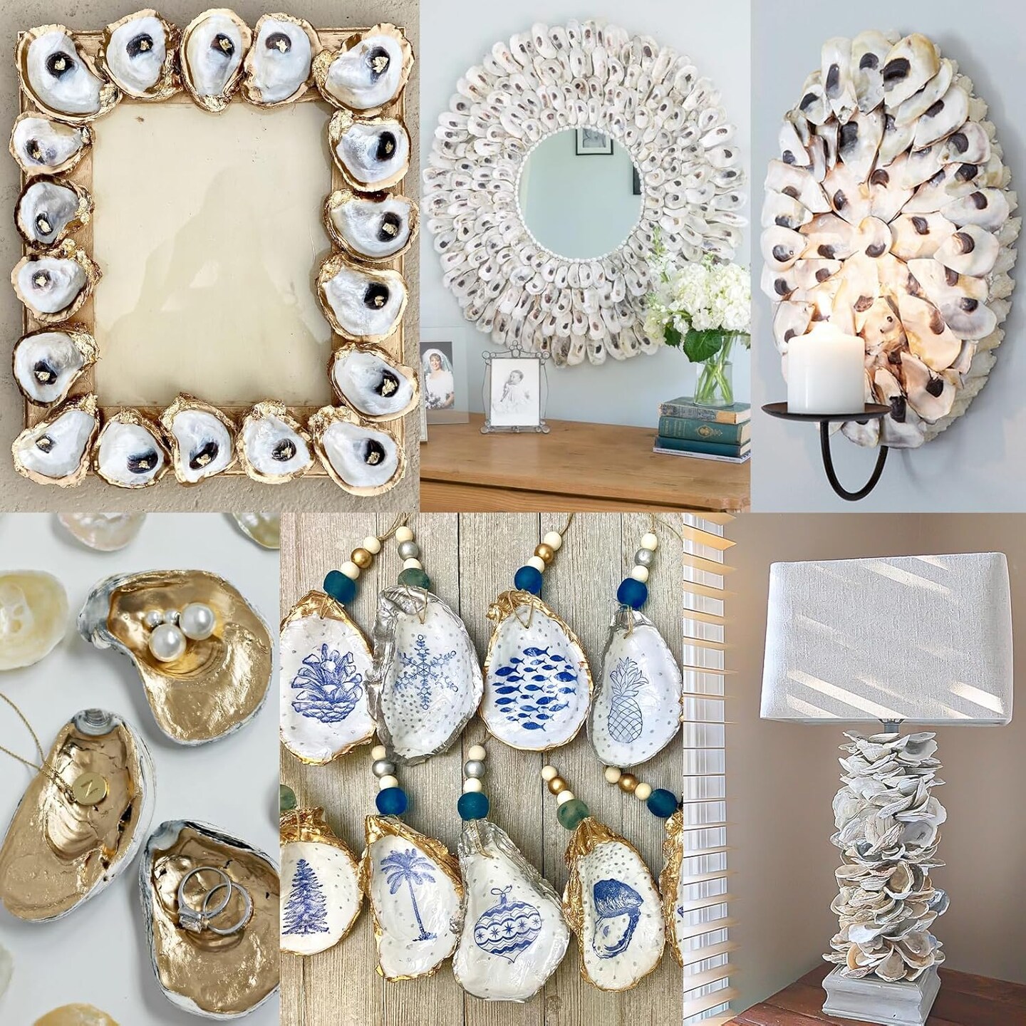 25-Pack Natural Concave Oyster Shells, 3–4 Inch, Bulk Seashells for Crafts, DIY Projects, Home Décor, Vase Fillers, Christmas Ornaments, and Nautical-Themed Decorations