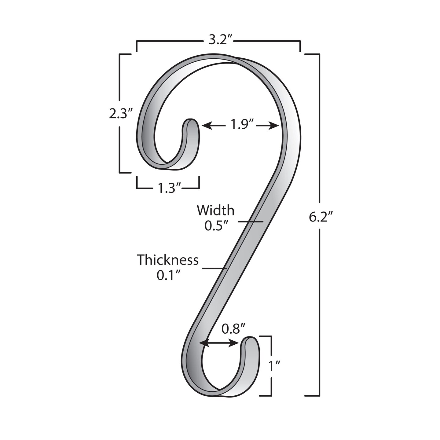 Haute Decor Stocking Scrolls 4-Pack Stocking Hanger Set