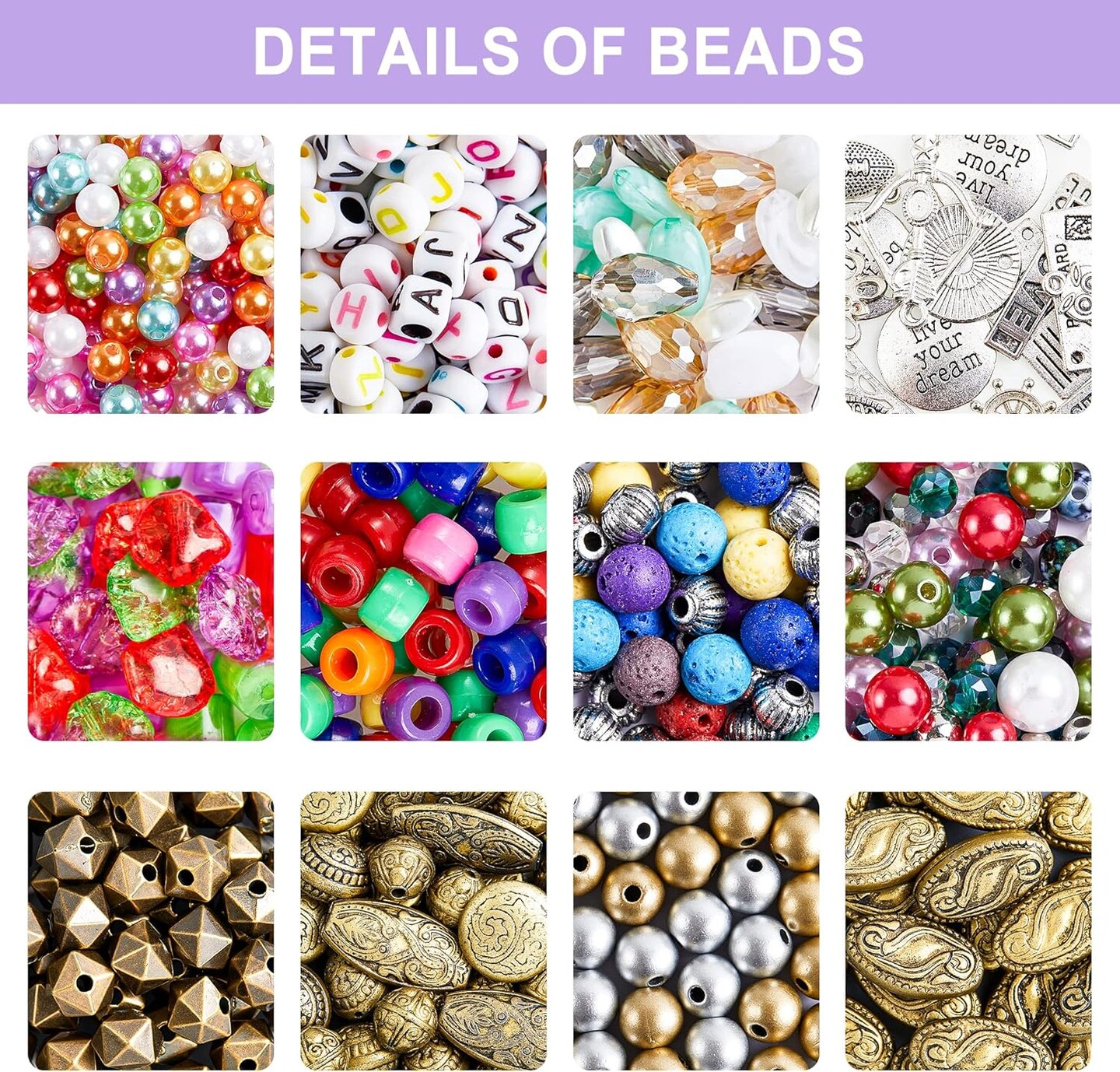 Jewelry Making Kit, 1960 pcs, Supplies Includes Beads, Instructions, Findings, Wire