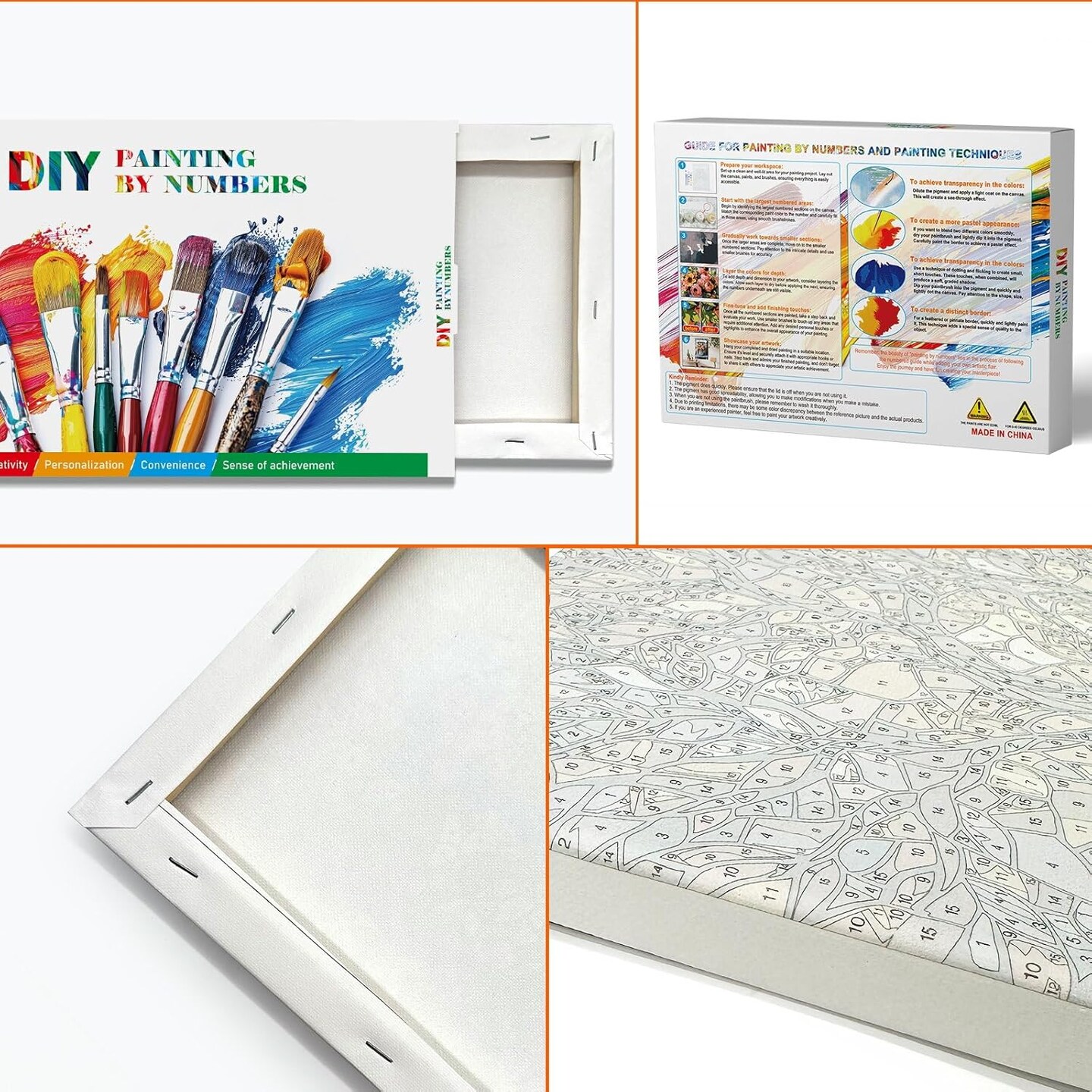 Paint by Numbers Kit for Adults with Frame, Starry Night Paint by Numbers with Easel, DIY Town River Boat Paint by Numbers Landscape for Home Wall Decor