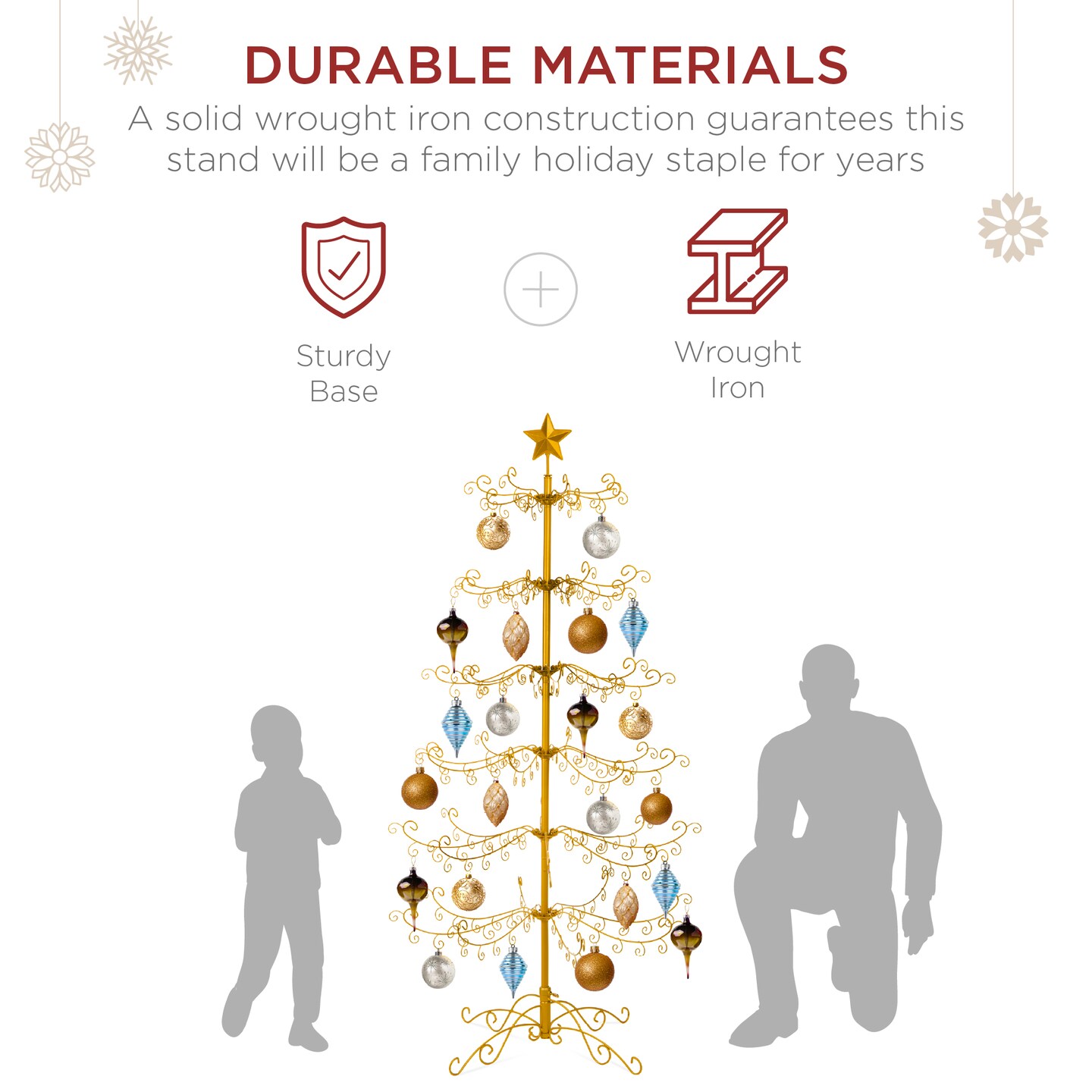 Best Choice Products Wrought Iron Ornament Display Christmas Tree w/ Easy Assembly, Stand