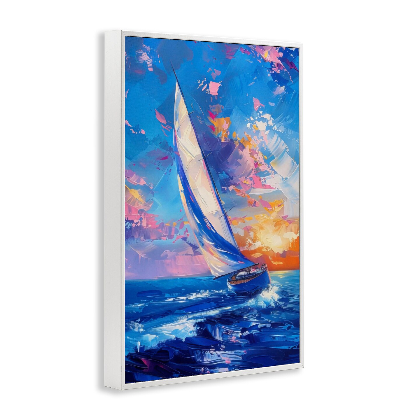 Stupell Industries Abstract Boat at Sunset Framed Giclee Design by LSR Design Studio